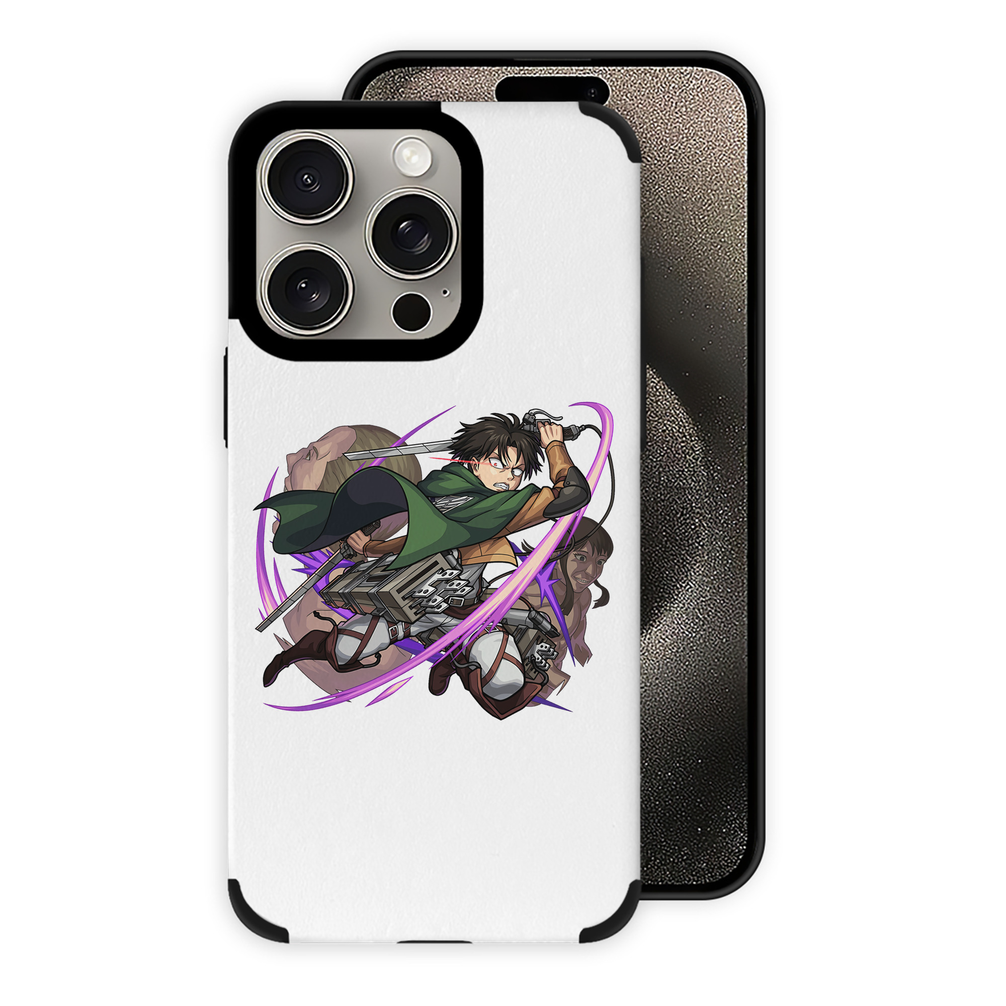 （画像用） 進撃の巨人 リヴァイ·アッカーマン Attack on Titan Levi Ackerman 【iPhone15ProMax対応】 PUレザー スマホケース 耐衝撃＆黄変防止