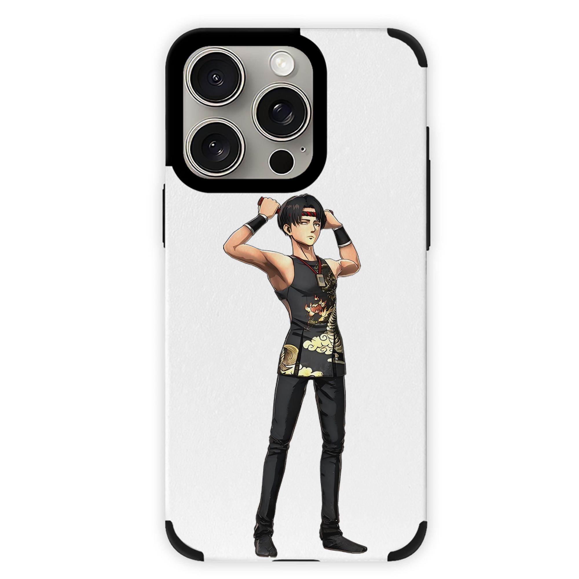 （画像用） 進撃の巨人 リヴァイ·アッカーマン Attack on Titan Levi Ackerman 【iPhone15ProMax対応】 PUレザー スマホケース 耐衝撃＆黄変防止