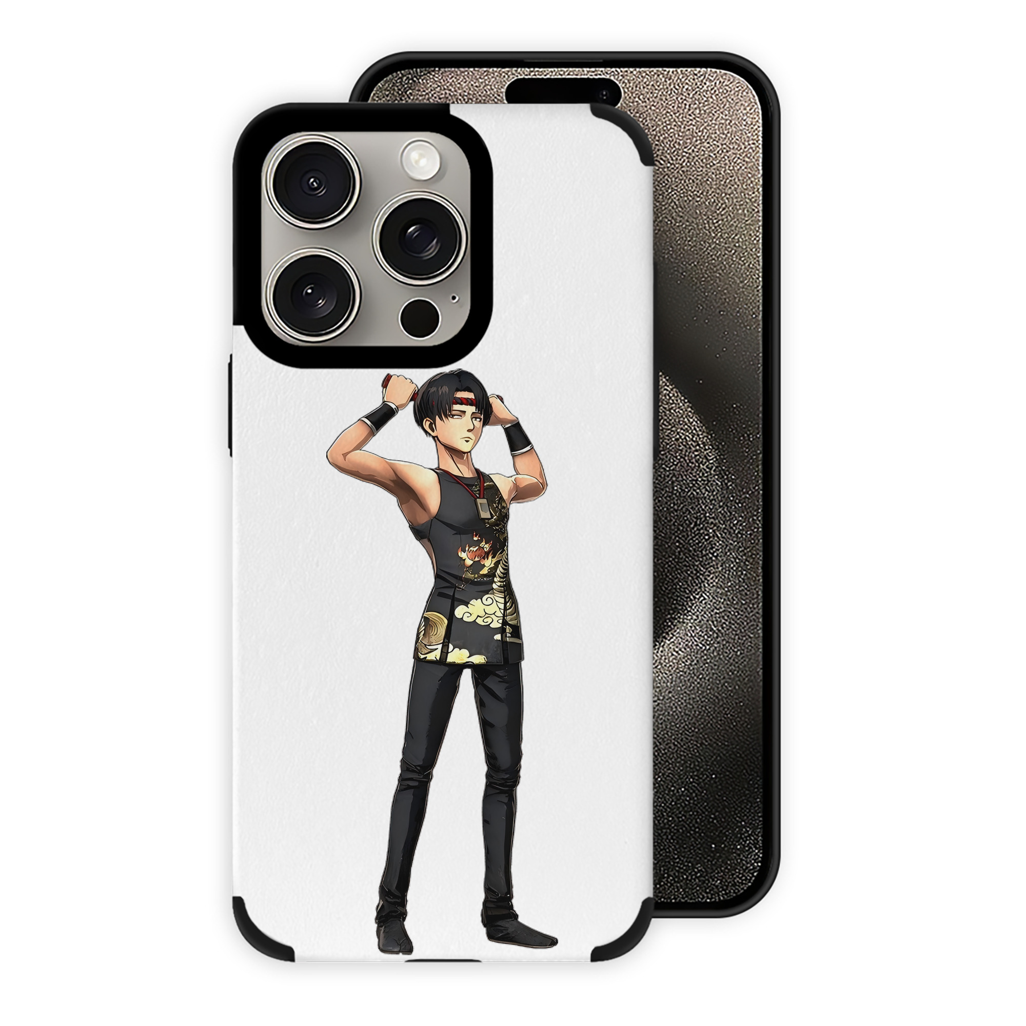 （画像用） 進撃の巨人 リヴァイ·アッカーマン Attack on Titan Levi Ackerman 【iPhone15ProMax対応】 PUレザー スマホケース 耐衝撃＆黄変防止