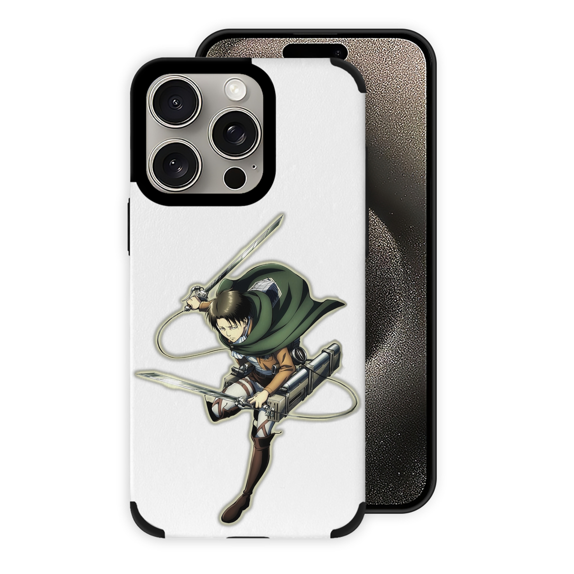 （画像用） 進撃の巨人 リヴァイ·アッカーマン Attack on Titan Levi Ackerman 【iPhone15ProMax対応】 PUレザー スマホケース 耐衝撃＆黄変防止