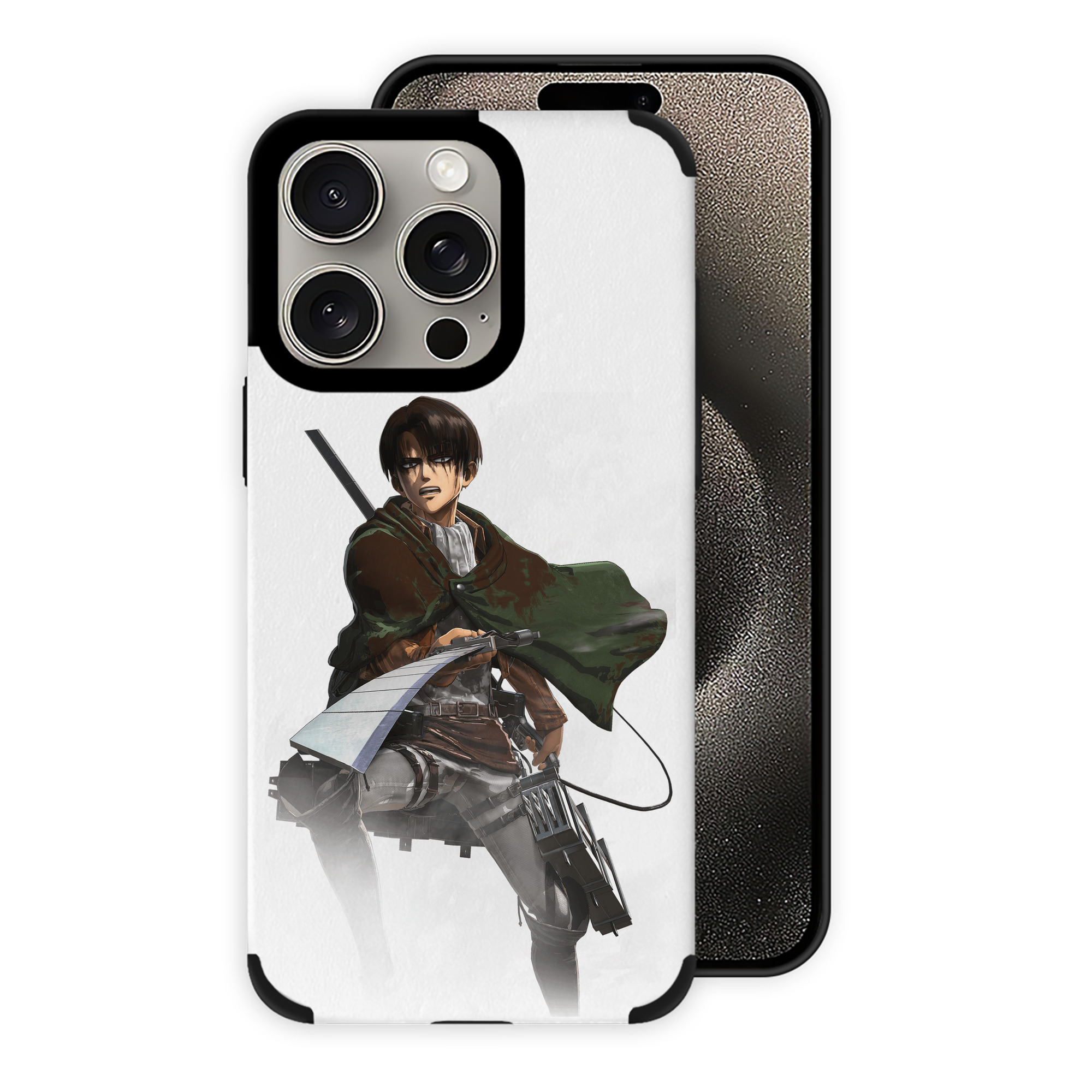 （画像用） 進撃の巨人 リヴァイ·アッカーマン Attack on Titan Levi Ackerman 【iPhone15ProMax対応】 PUレザー スマホケース 耐衝撃＆黄変防止