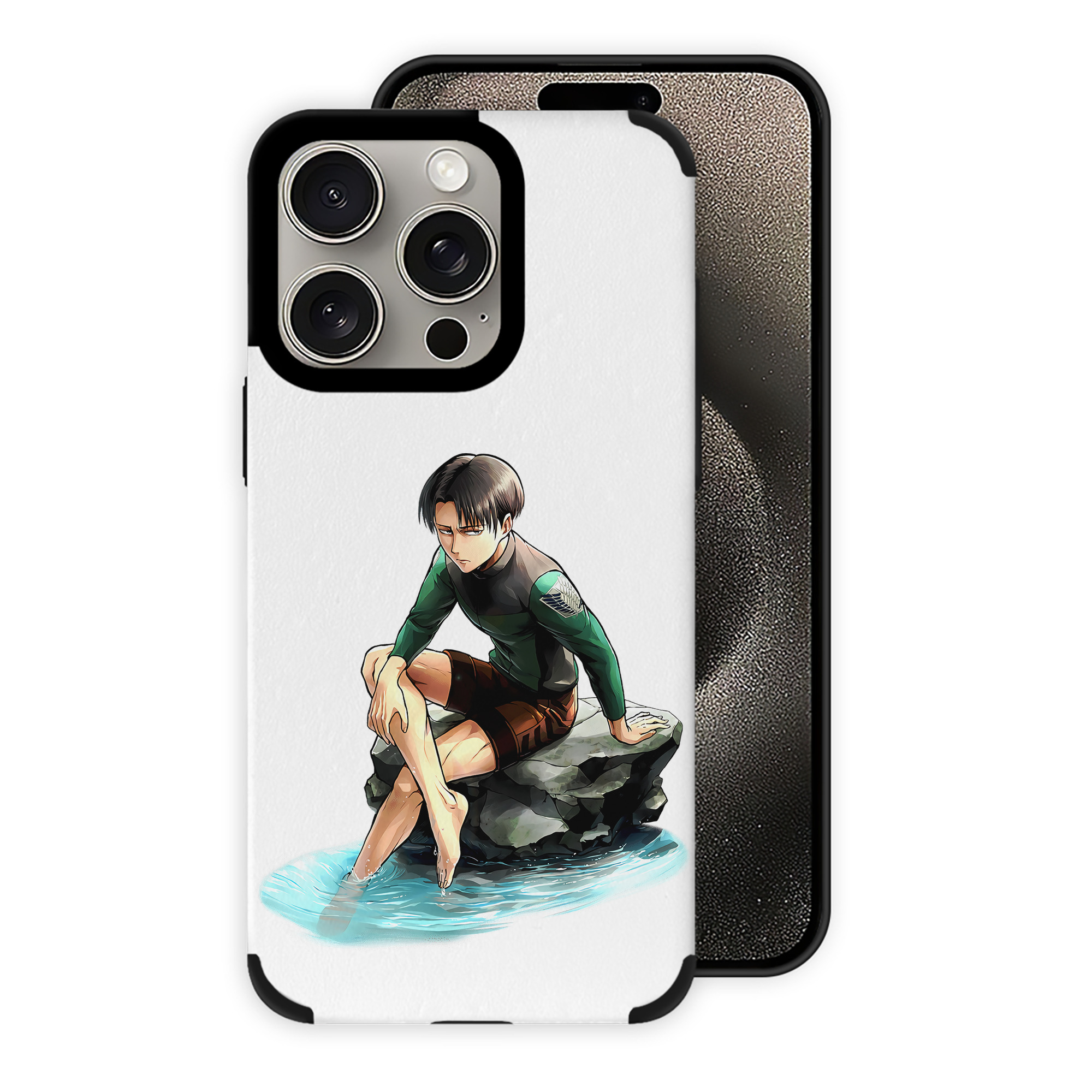 （画像用） 進撃の巨人 リヴァイ·アッカーマン Attack on Titan Levi Ackerman 【iPhone15ProMax対応】 PUレザー スマホケース 耐衝撃＆黄変防止