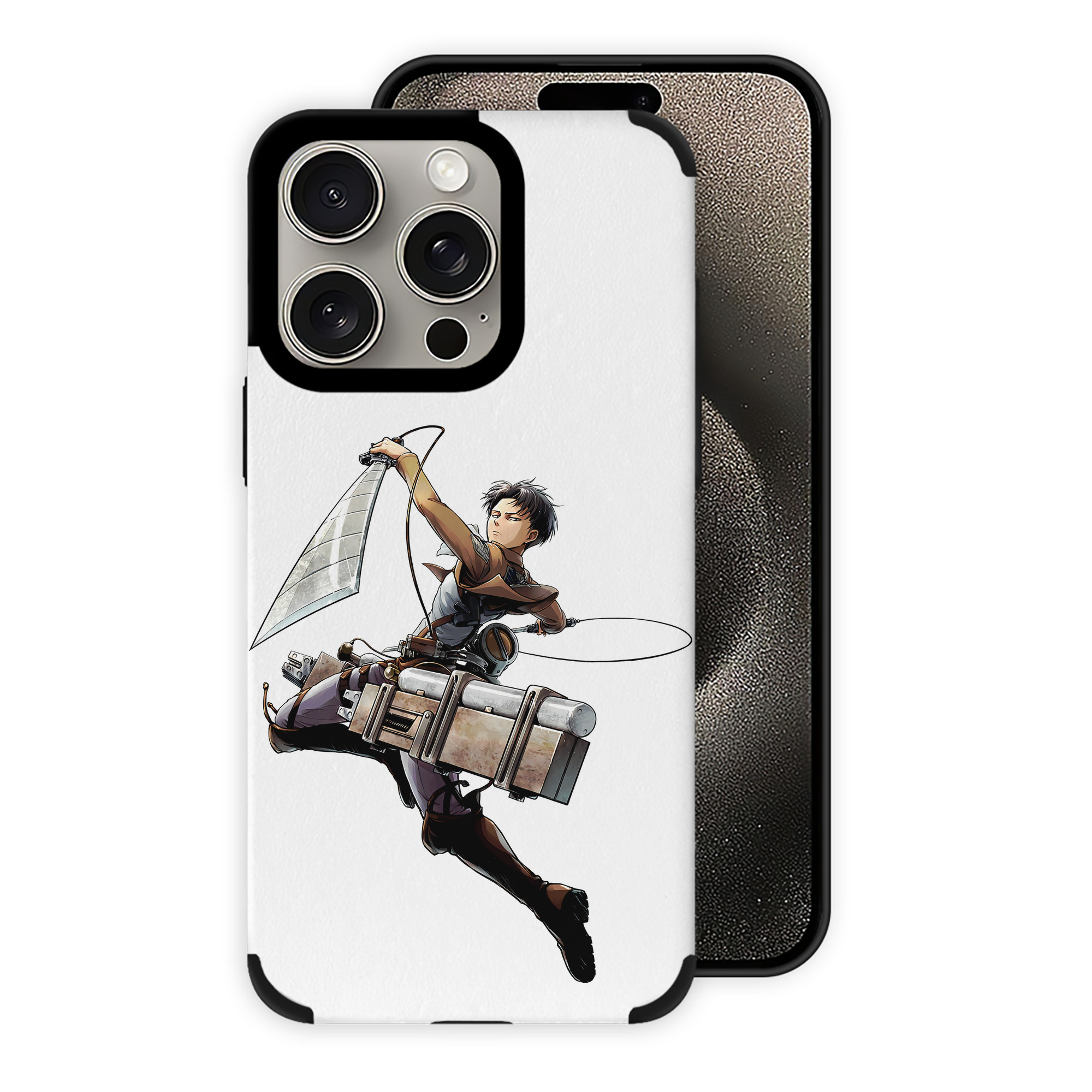 （画像用） 進撃の巨人 リヴァイ·アッカーマン Attack on Titan Levi Ackerman 【iPhone15ProMax対応】 PUレザー スマホケース 耐衝撃＆黄変防止