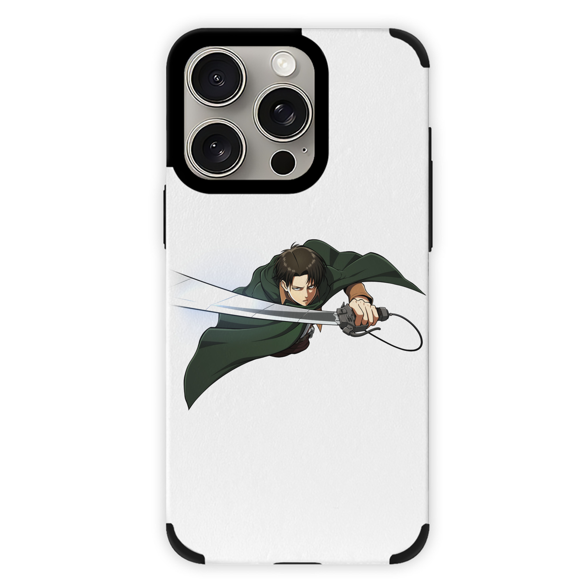 （画像用） 進撃の巨人 リヴァイ·アッカーマン Attack on Titan Levi Ackerman 【iPhone15ProMax対応】 PUレザー スマホケース 耐衝撃＆黄変防止