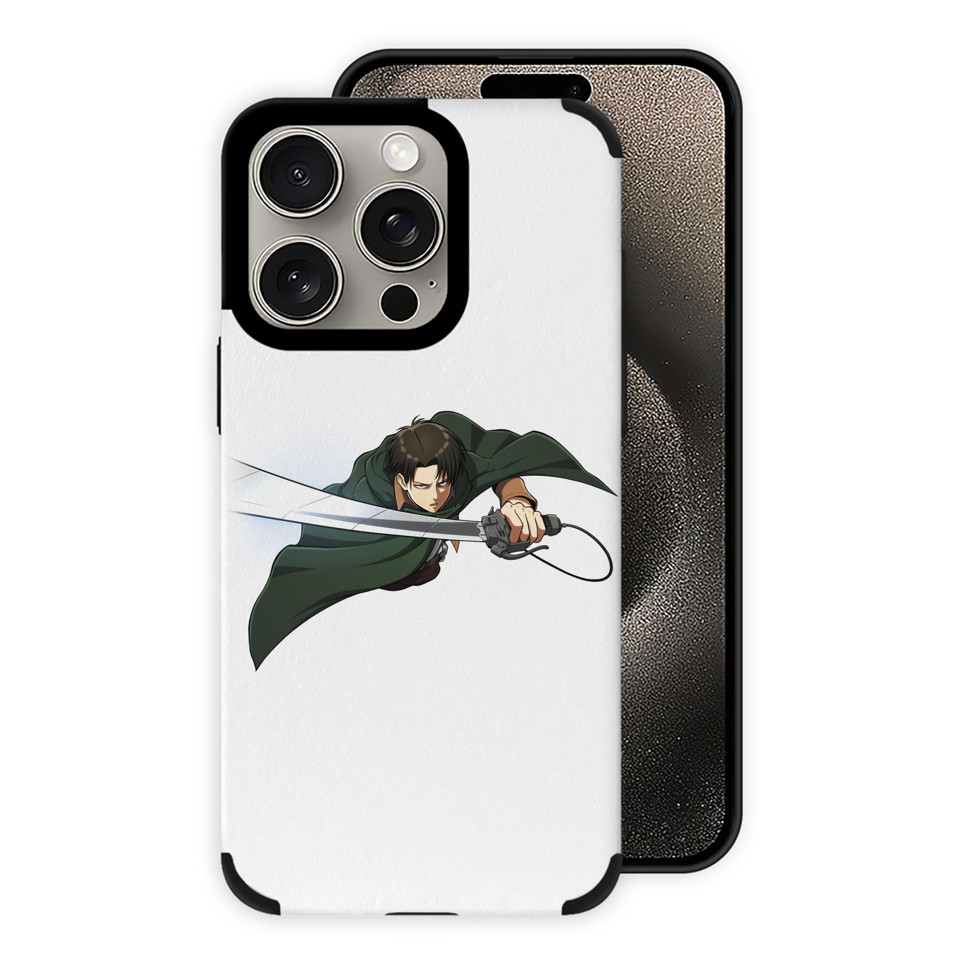 （画像用） 進撃の巨人 リヴァイ·アッカーマン Attack on Titan Levi Ackerman 【iPhone15ProMax対応】 PUレザー スマホケース 耐衝撃＆黄変防止