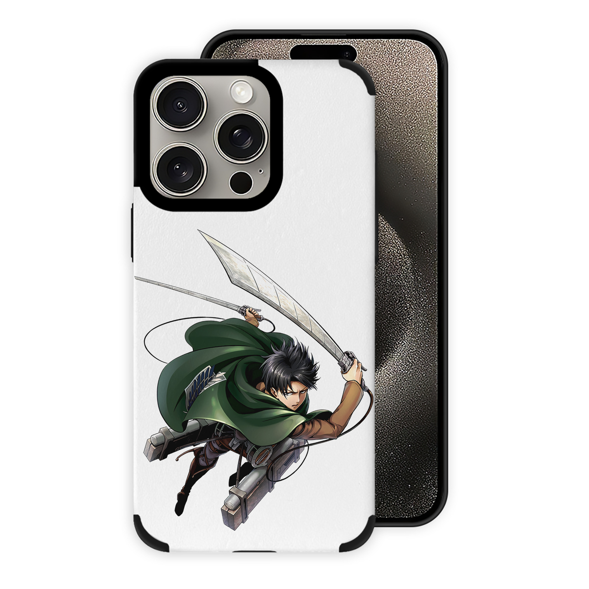 （画像用） 進撃の巨人 リヴァイ·アッカーマン Attack on Titan Levi Ackerman 【iPhone15ProMax対応】 PUレザー スマホケース 耐衝撃＆黄変防止