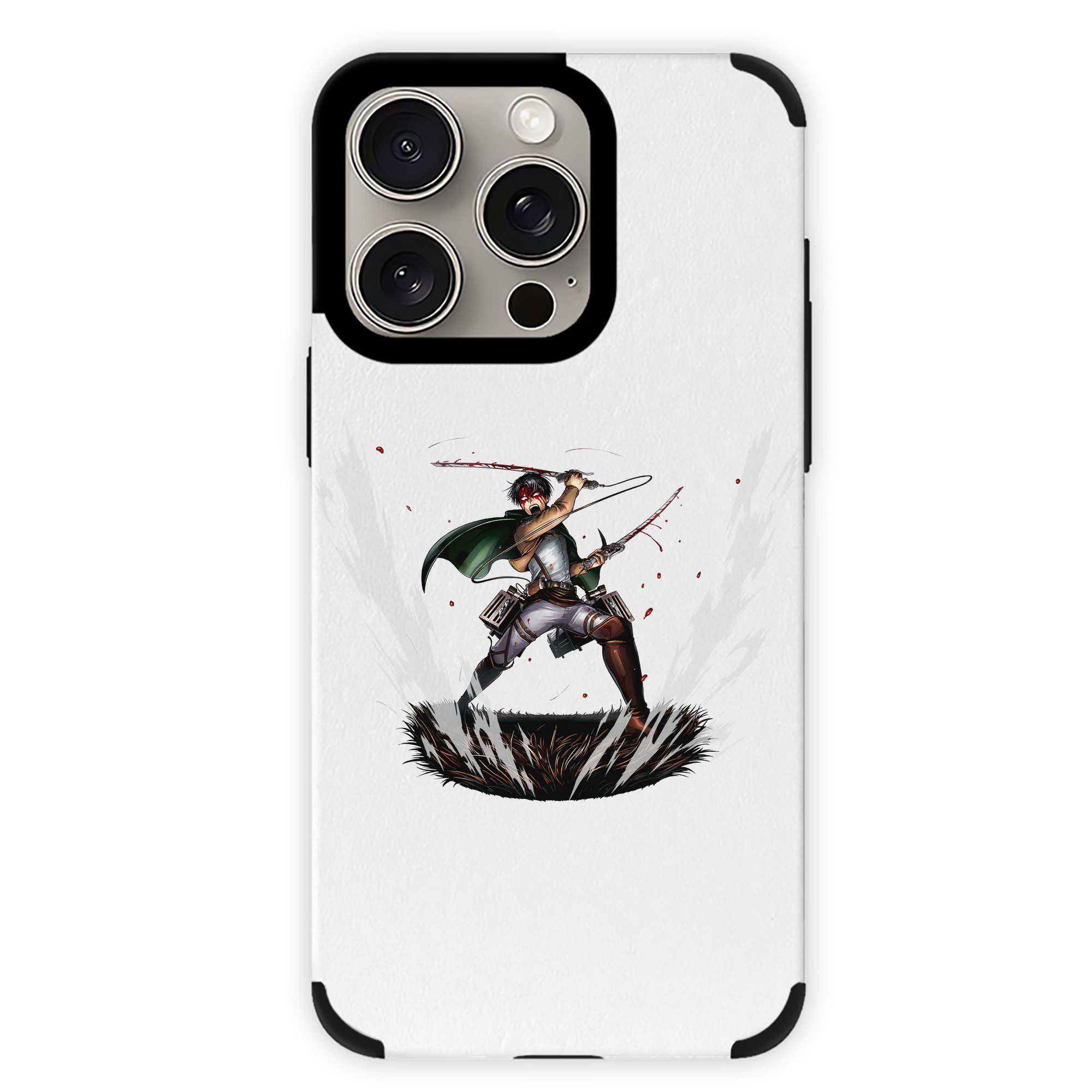 （画像用） 進撃の巨人 リヴァイ·アッカーマン Attack on Titan Levi Ackerman 【iPhone15ProMax対応】 PUレザー スマホケース 耐衝撃＆黄変防止