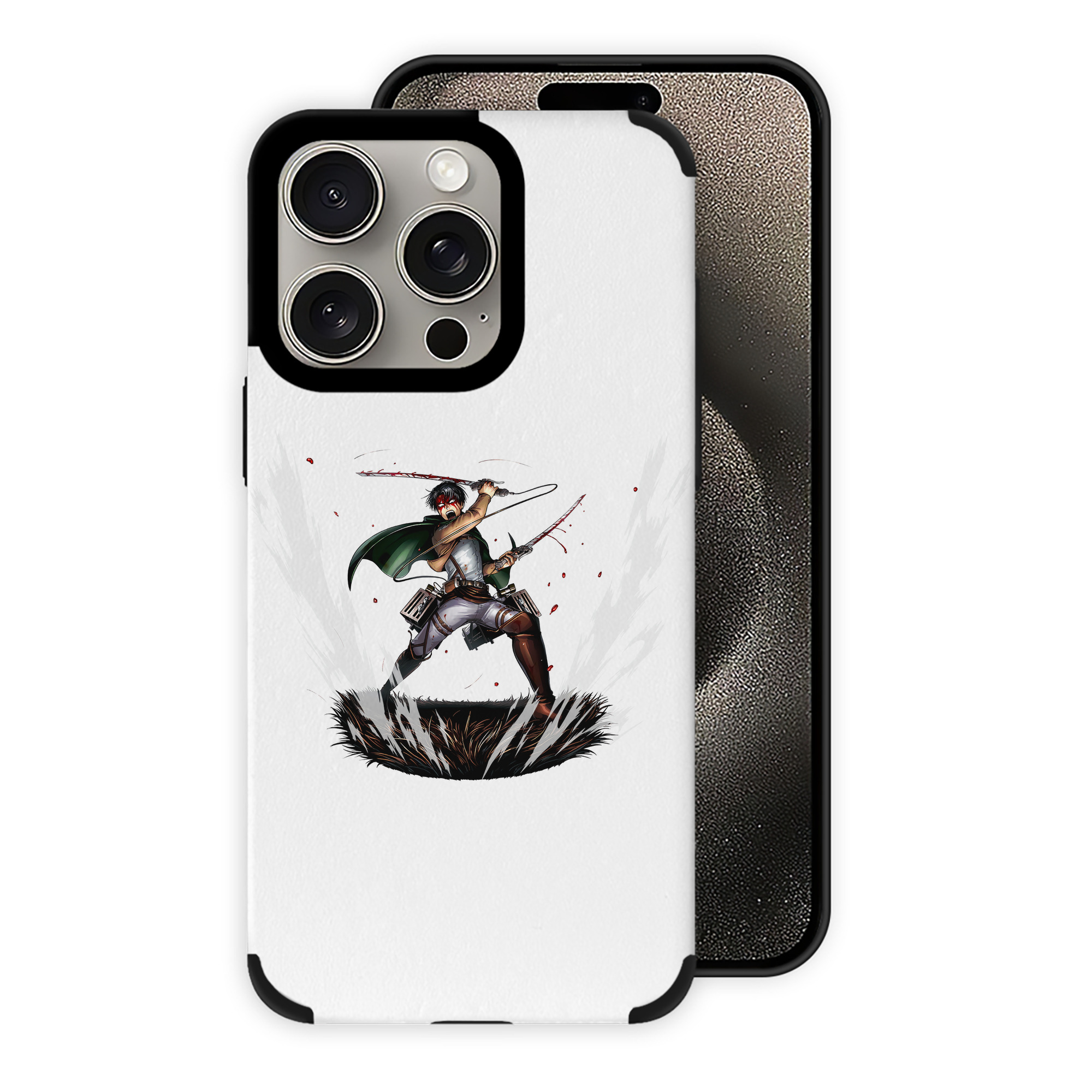 （画像用） 進撃の巨人 リヴァイ·アッカーマン Attack on Titan Levi Ackerman 【iPhone15ProMax対応】 PUレザー スマホケース 耐衝撃＆黄変防止
