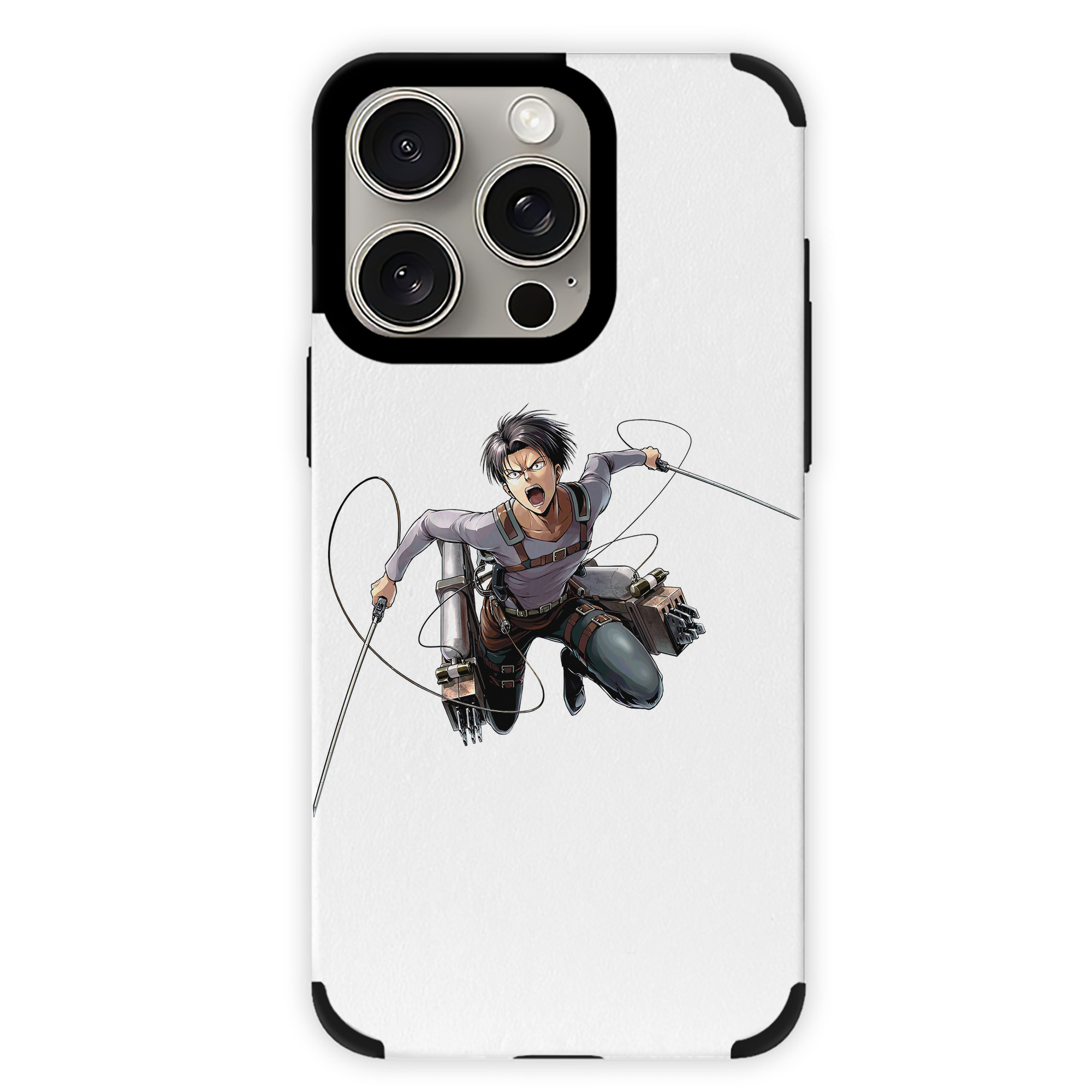 （画像用） 進撃の巨人 リヴァイ·アッカーマン Attack on Titan Levi Ackerman 【iPhone15ProMax対応】 PUレザー スマホケース 耐衝撃＆黄変防止