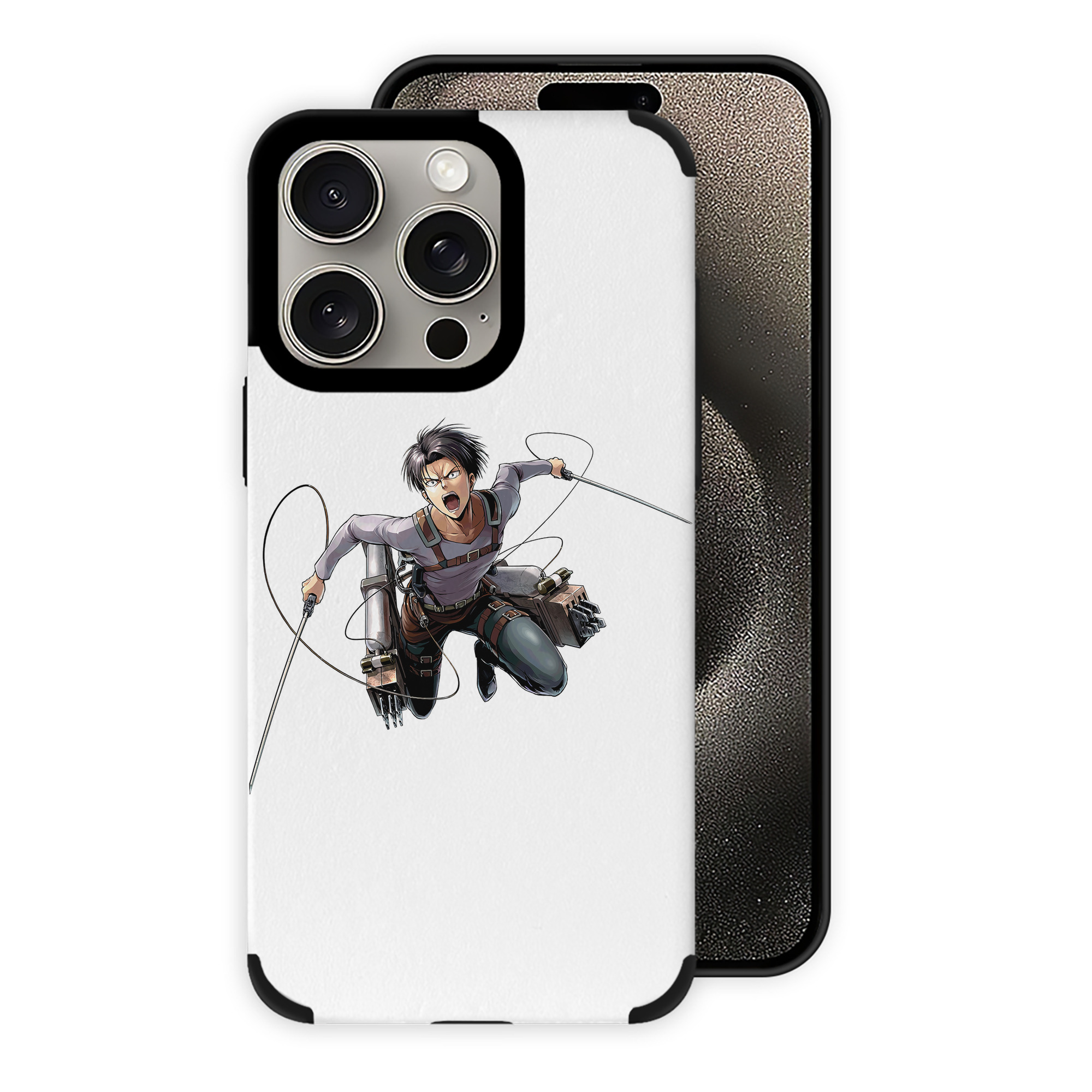 （画像用） 進撃の巨人 リヴァイ·アッカーマン Attack on Titan Levi Ackerman 【iPhone15ProMax対応】 PUレザー スマホケース 耐衝撃＆黄変防止