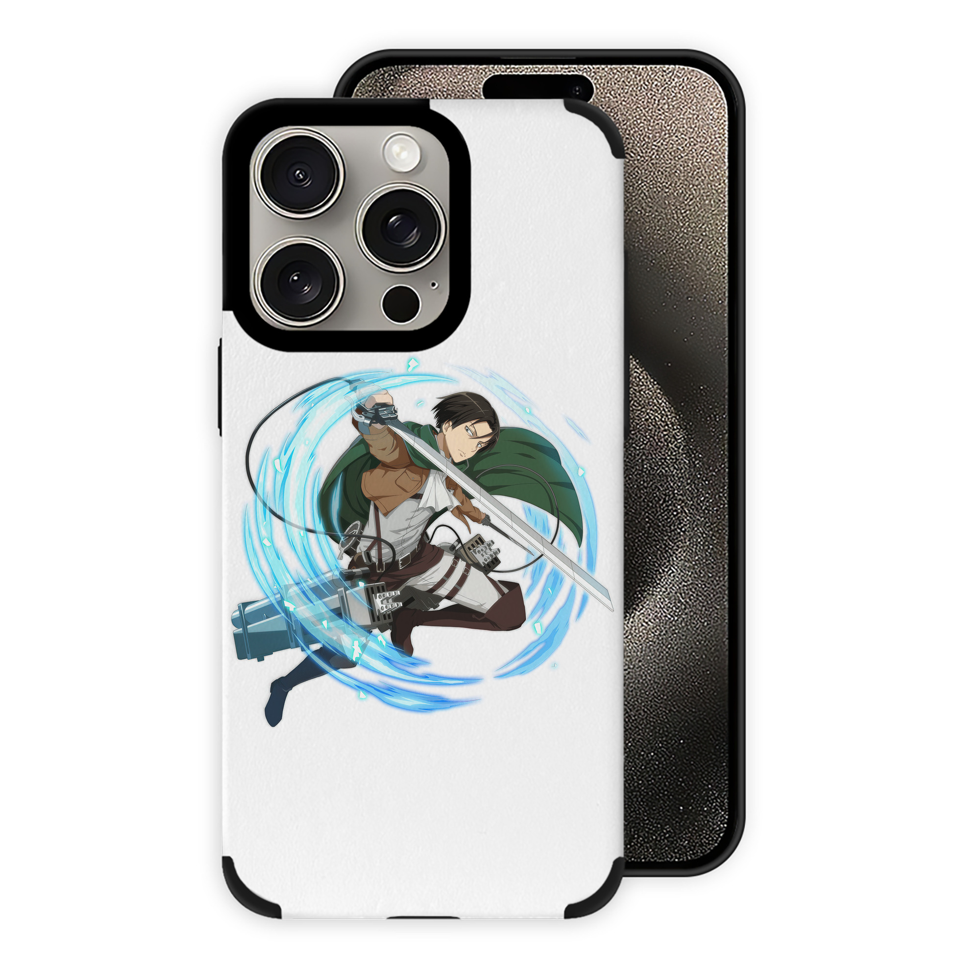 （画像用） 進撃の巨人 リヴァイ·アッカーマン Attack on Titan Levi Ackerman 【iPhone15ProMax対応】 PUレザー スマホケース 耐衝撃＆黄変防止