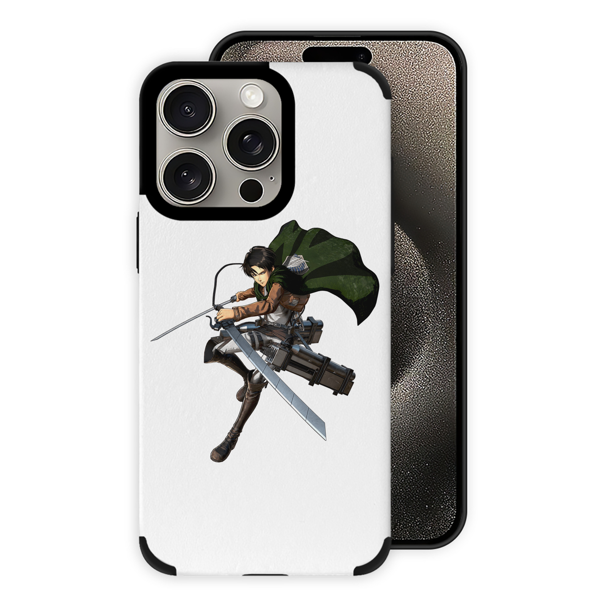 （画像用） 進撃の巨人 リヴァイ·アッカーマン Attack on Titan Levi Ackerman 【iPhone15ProMax対応】 PUレザー スマホケース 耐衝撃＆黄変防止