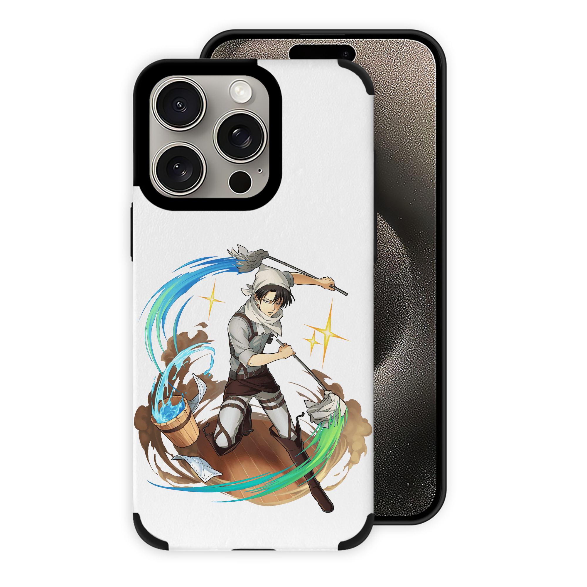 （画像用） 進撃の巨人 リヴァイ·アッカーマン Attack on Titan Levi Ackerman 【iPhone15ProMax対応】 PUレザー スマホケース 耐衝撃＆黄変防止