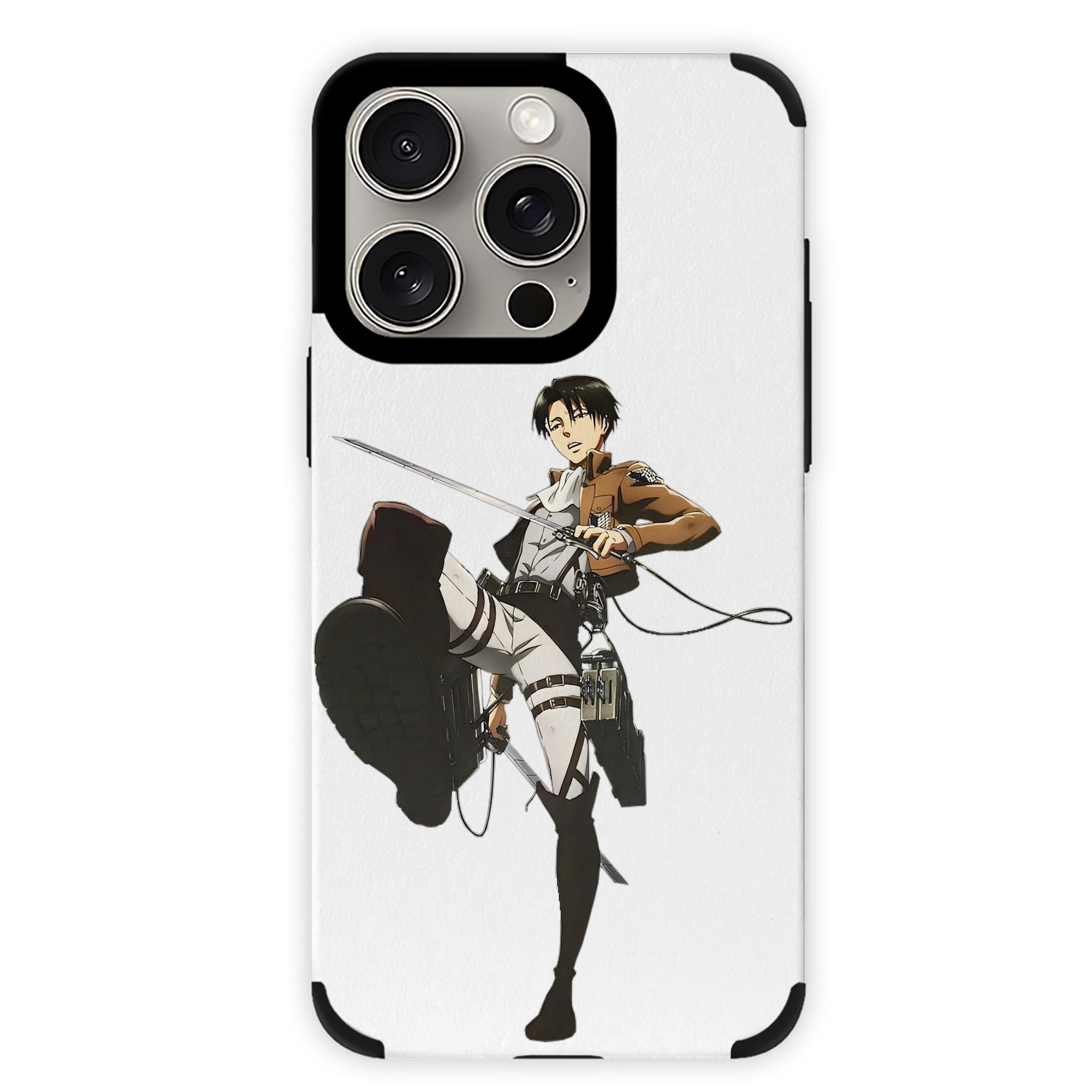 （画像用） 進撃の巨人 リヴァイ·アッカーマン Attack on Titan Levi Ackerman 【iPhone15ProMax対応】 PUレザー スマホケース 耐衝撃＆黄変防止