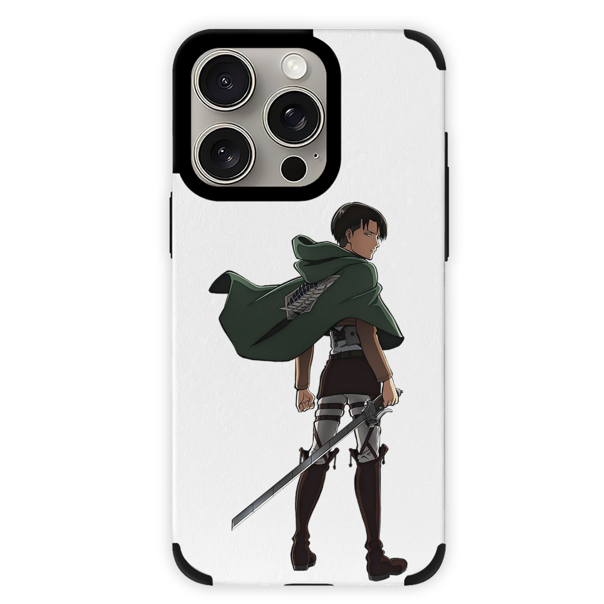 （画像用） 進撃の巨人 リヴァイ·アッカーマン Attack on Titan Levi Ackerman 【iPhone15ProMax対応】 PUレザー スマホケース 耐衝撃＆黄変防止