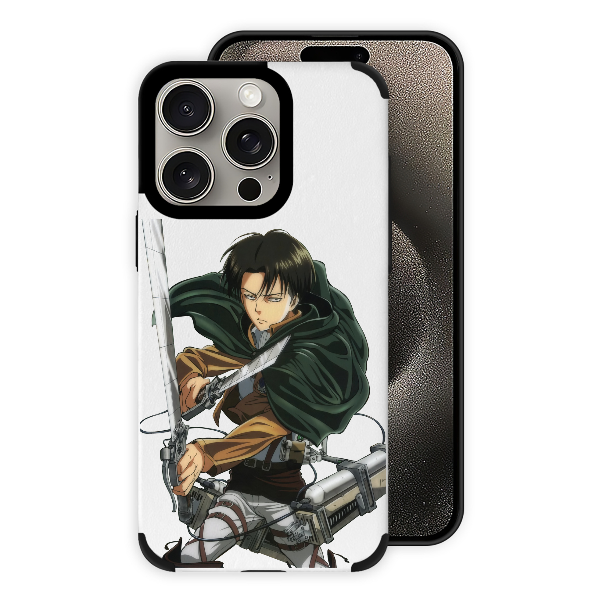 （画像用） 進撃の巨人 リヴァイ·アッカーマン Attack on Titan Levi Ackerman 【iPhone15ProMax対応】 PUレザー スマホケース 耐衝撃＆黄変防止