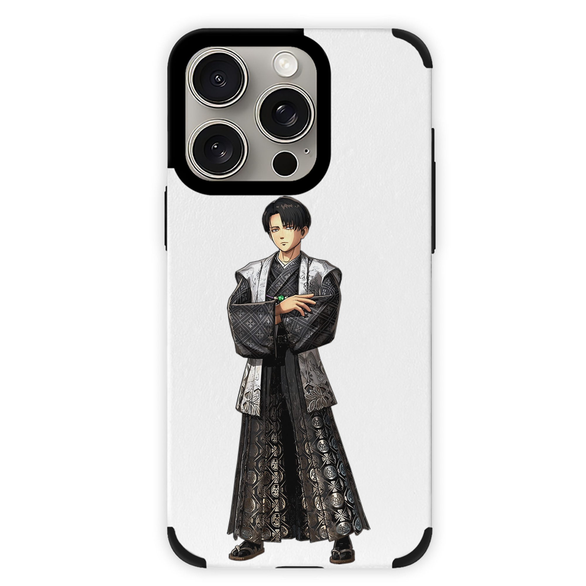 （画像用） 進撃の巨人 リヴァイ·アッカーマン Attack on Titan Levi Ackerman 【iPhone15ProMax対応】 PUレザー スマホケース 耐衝撃＆黄変防止
