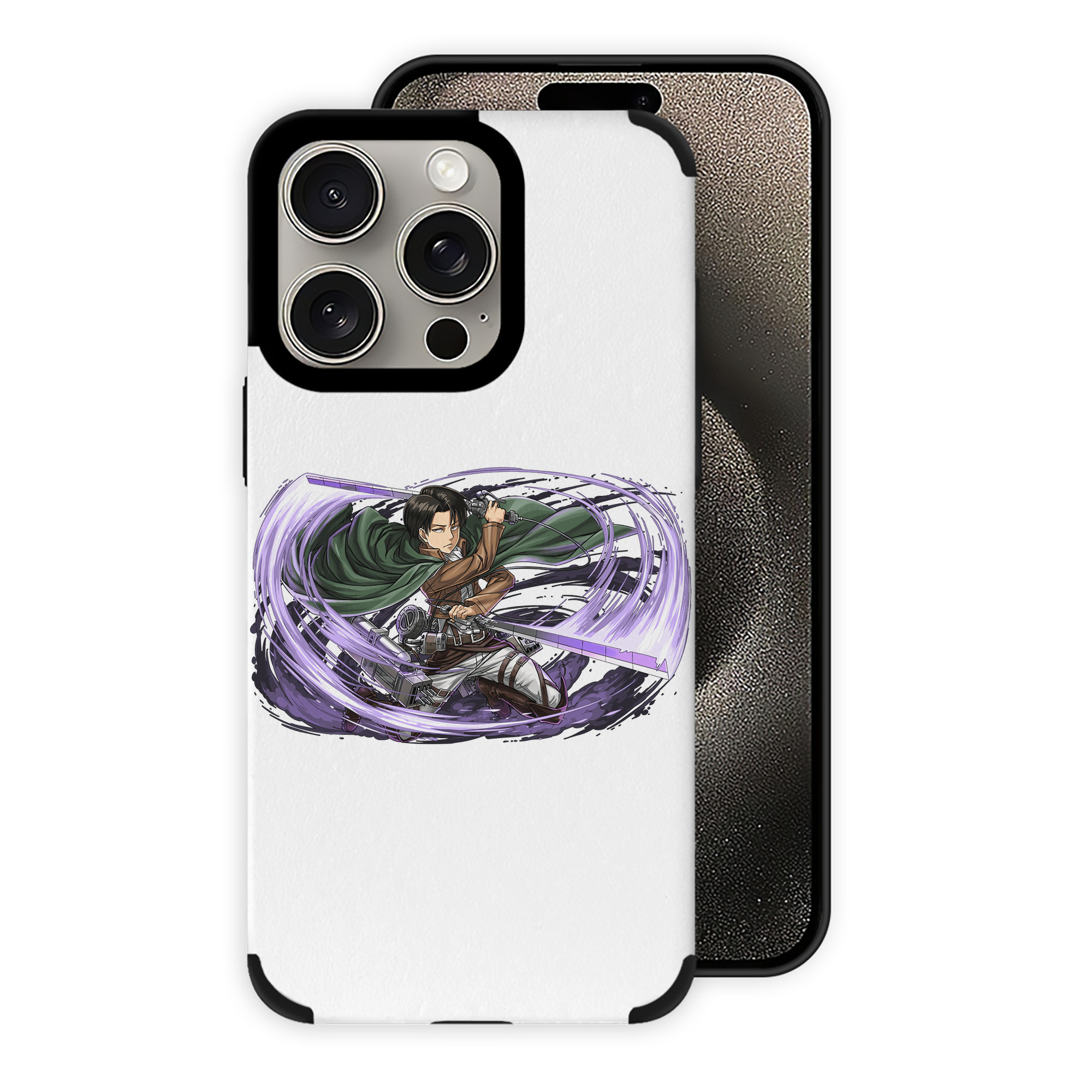 （画像用） 進撃の巨人 リヴァイ·アッカーマン Attack on Titan Levi Ackerman 【iPhone15ProMax対応】 PUレザー スマホケース 耐衝撃＆黄変防止