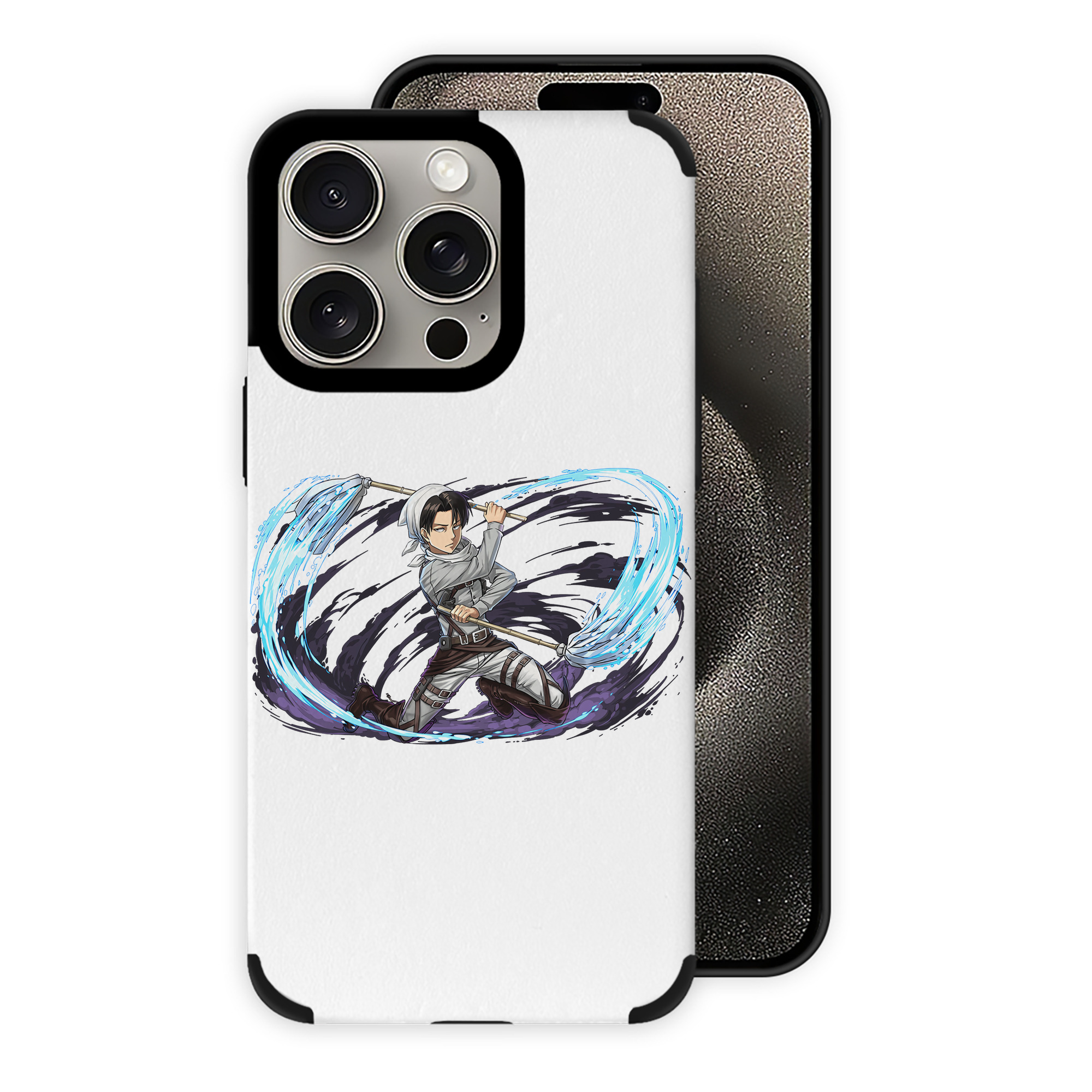 （画像用） 進撃の巨人 リヴァイ·アッカーマン Attack on Titan Levi Ackerman 【iPhone15ProMax対応】 PUレザー スマホケース 耐衝撃＆黄変防止
