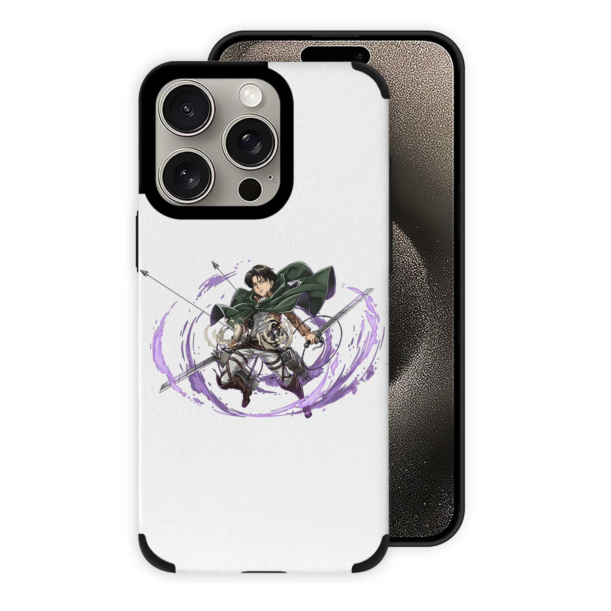 （画像用） 進撃の巨人 リヴァイ·アッカーマン Attack on Titan Levi Ackerman 【iPhone15ProMax対応】 PUレザー スマホケース 耐衝撃＆黄変防止