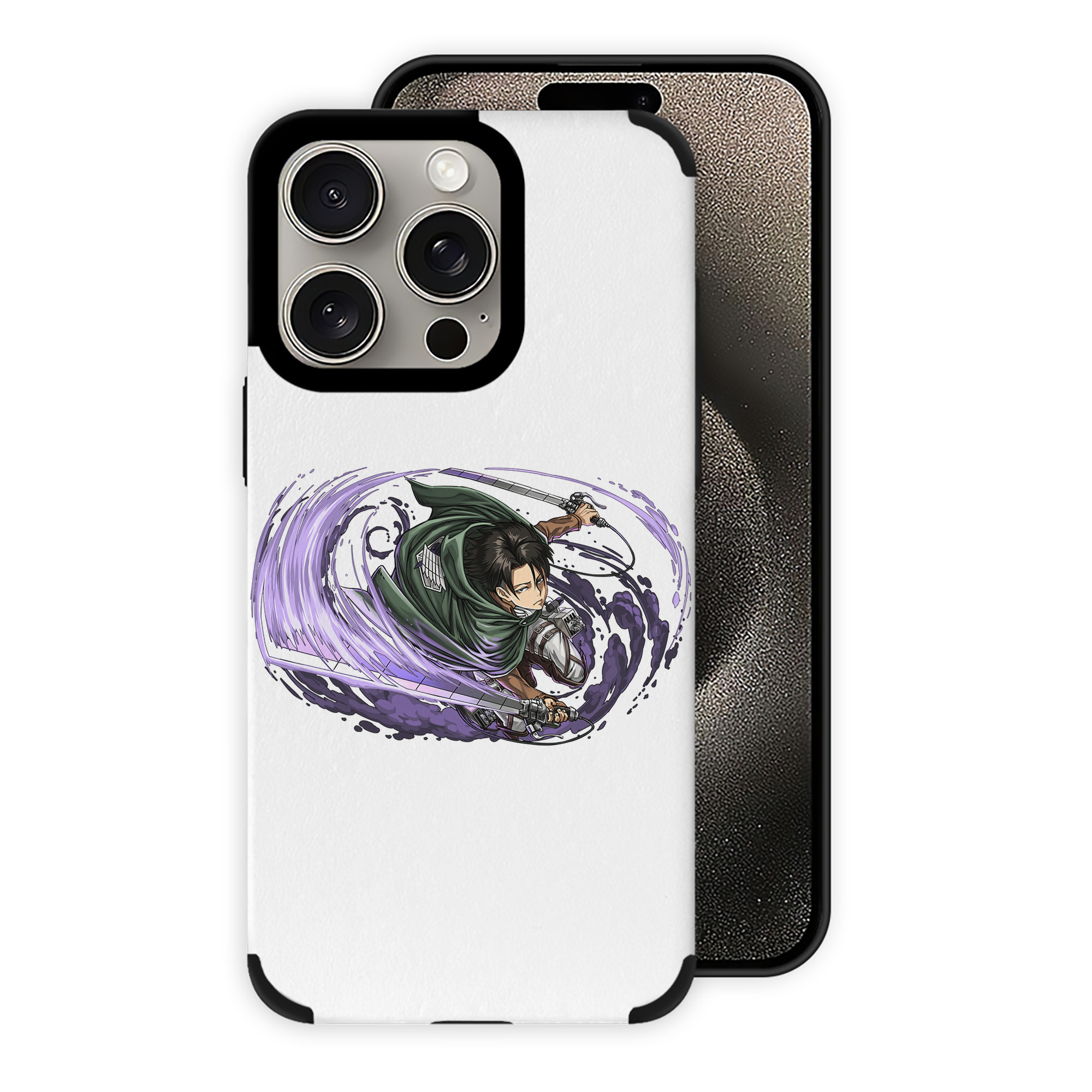 （画像用） 進撃の巨人 リヴァイ·アッカーマン Attack on Titan Levi Ackerman 【iPhone15ProMax対応】 PUレザー スマホケース 耐衝撃＆黄変防止