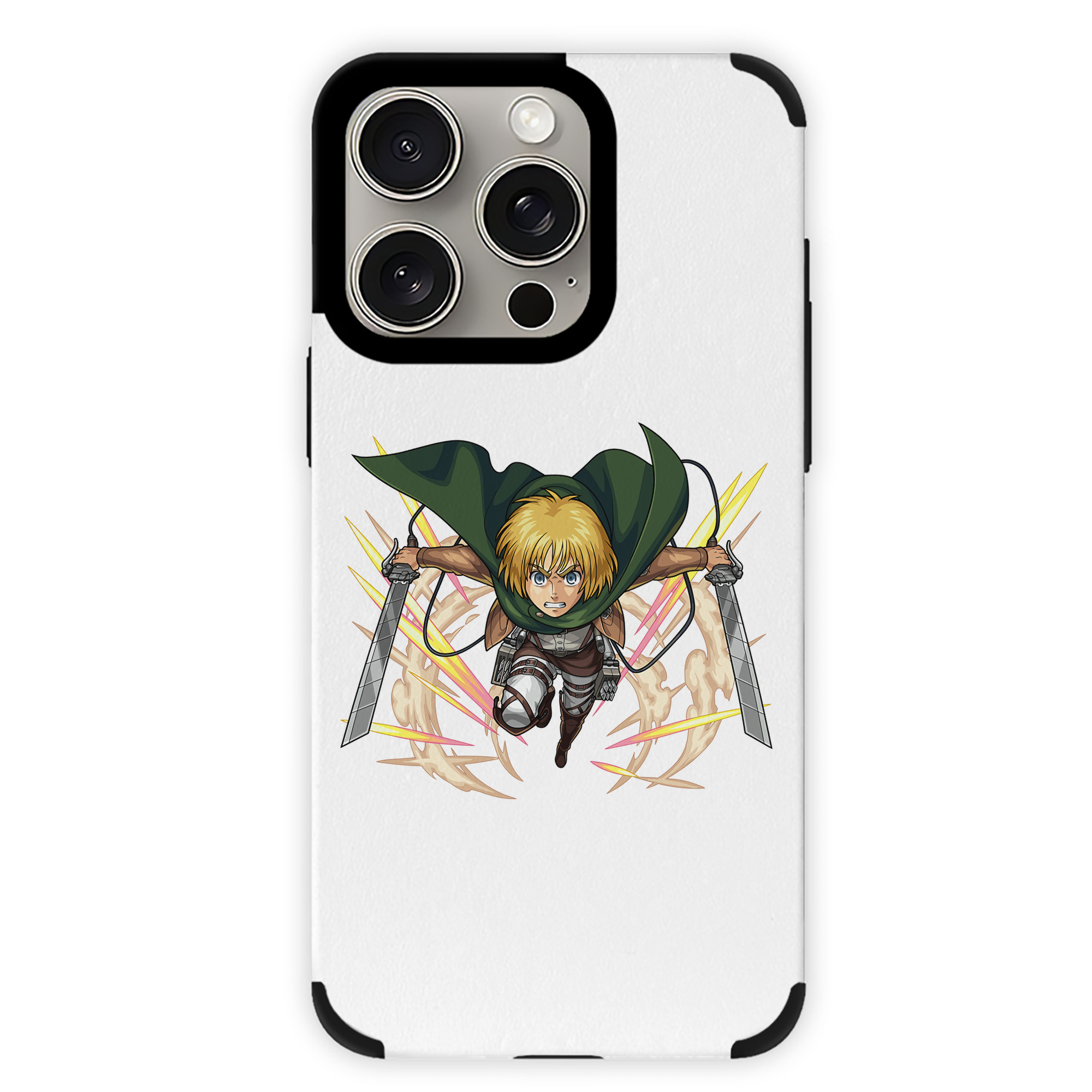 （画像用） 進撃の巨人 アルミン·アルレルト Attack on Titan Armin Arlert 【iPhone15ProMax対応】 PUレザー スマホケース 耐衝撃＆黄変防止