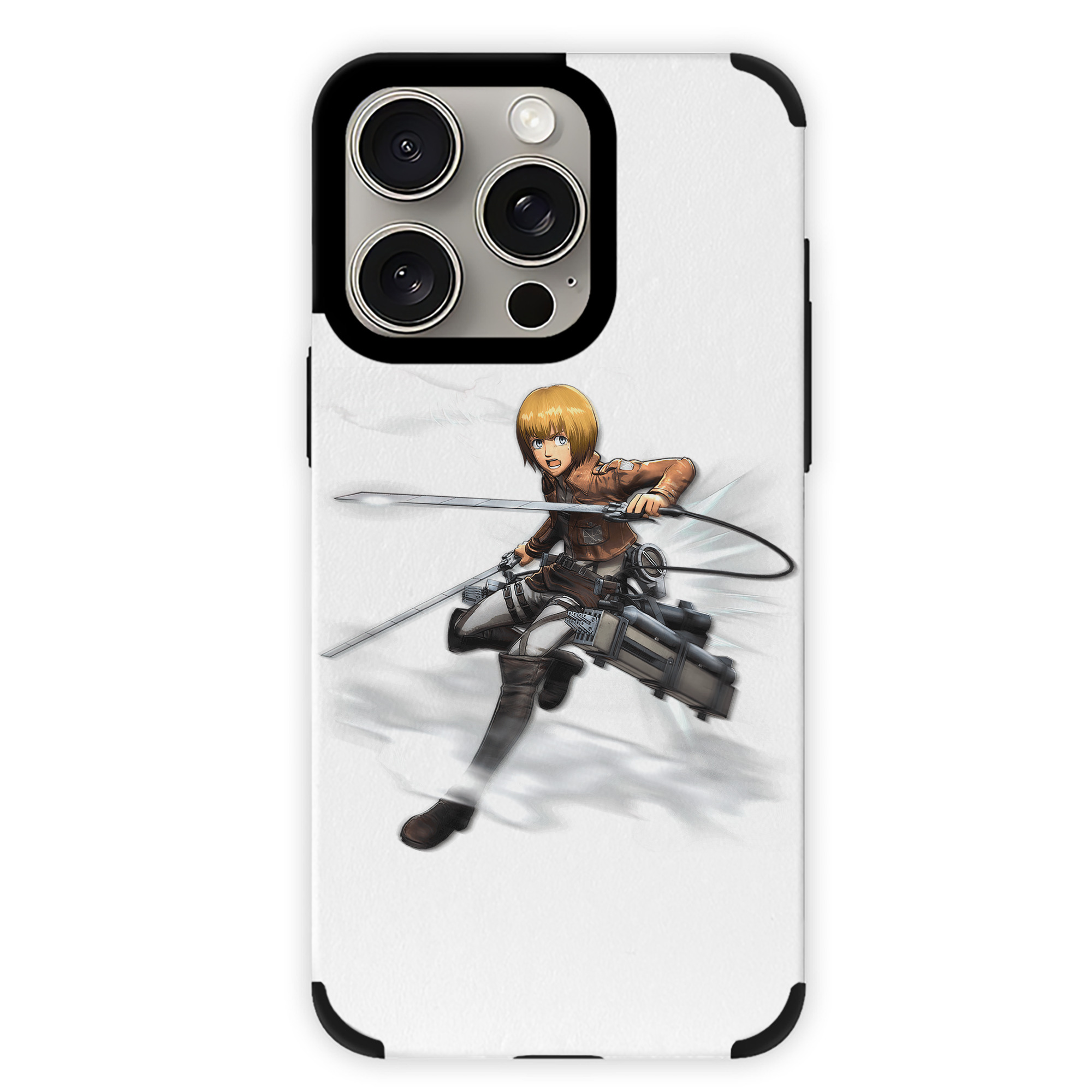 （画像用） 進撃の巨人 アルミン·アルレルト Attack on Titan Armin Arlert 【iPhone15ProMax対応】 PUレザー スマホケース 耐衝撃＆黄変防止
