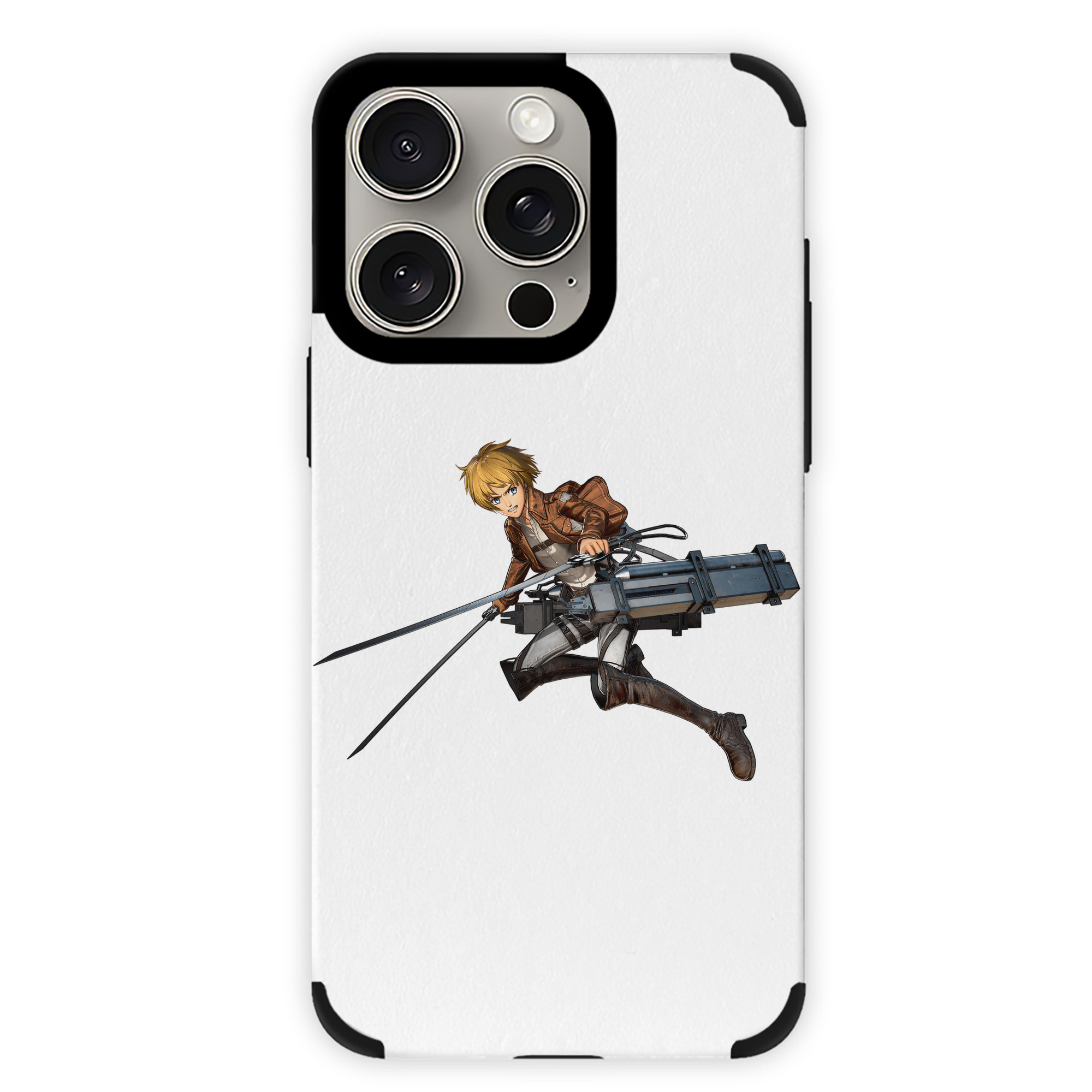 （画像用） 進撃の巨人 アルミン·アルレルト Attack on Titan Armin Arlert 【iPhone15ProMax対応】 PUレザー スマホケース 耐衝撃＆黄変防止
