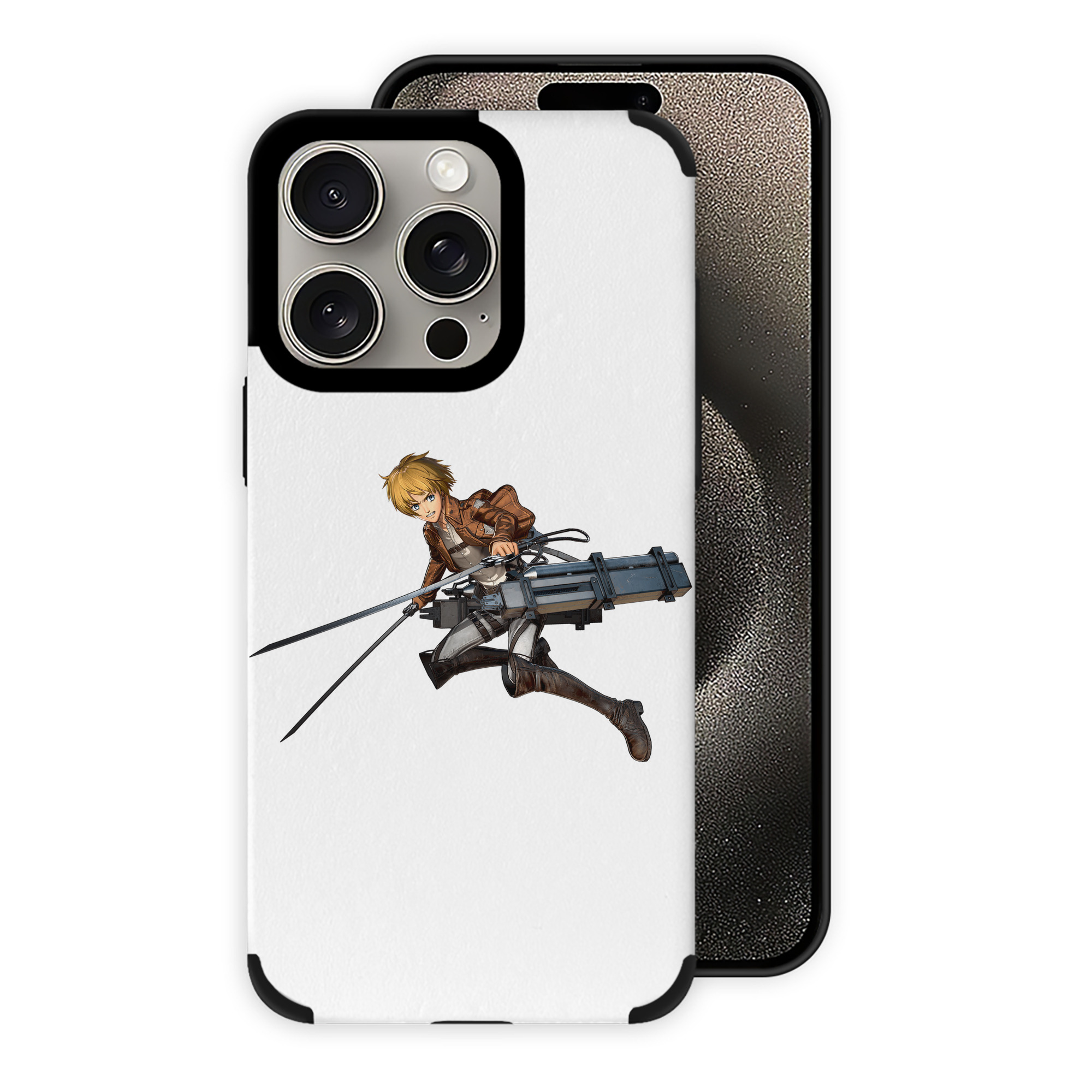 （画像用） 進撃の巨人 アルミン·アルレルト Attack on Titan Armin Arlert 【iPhone15ProMax対応】 PUレザー スマホケース 耐衝撃＆黄変防止