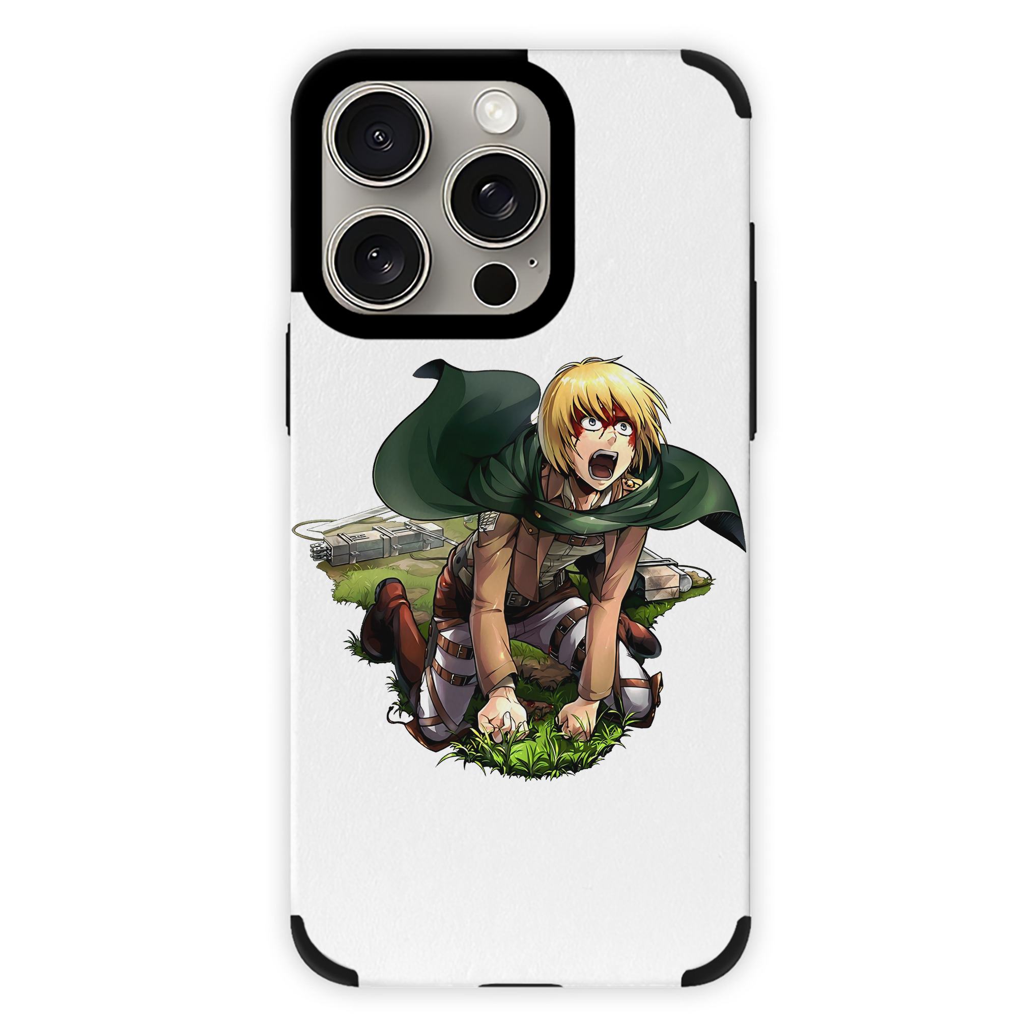 （画像用） 進撃の巨人 アルミン·アルレルト Attack on Titan Armin Arlert 【iPhone15ProMax対応】 PUレザー スマホケース 耐衝撃＆黄変防止