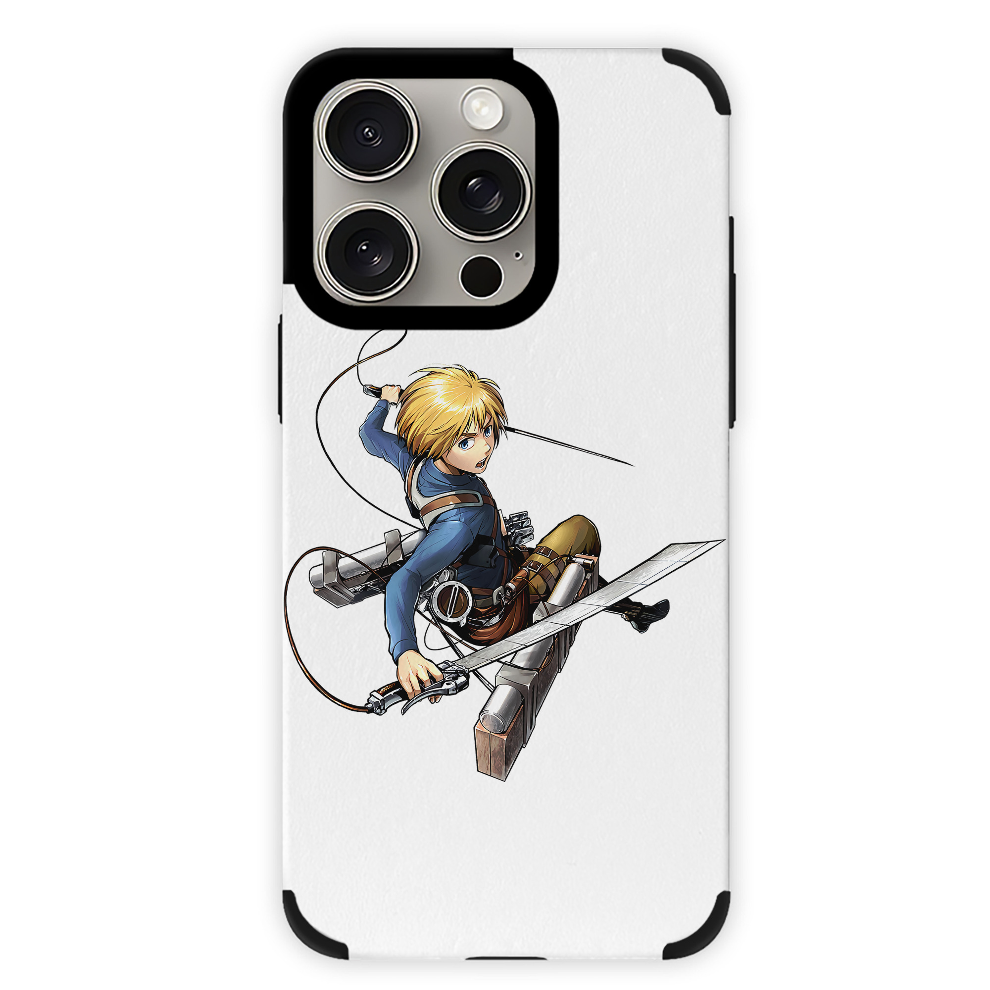 （画像用） 進撃の巨人 アルミン·アルレルト Attack on Titan Armin Arlert 【iPhone15ProMax対応】 PUレザー スマホケース 耐衝撃＆黄変防止