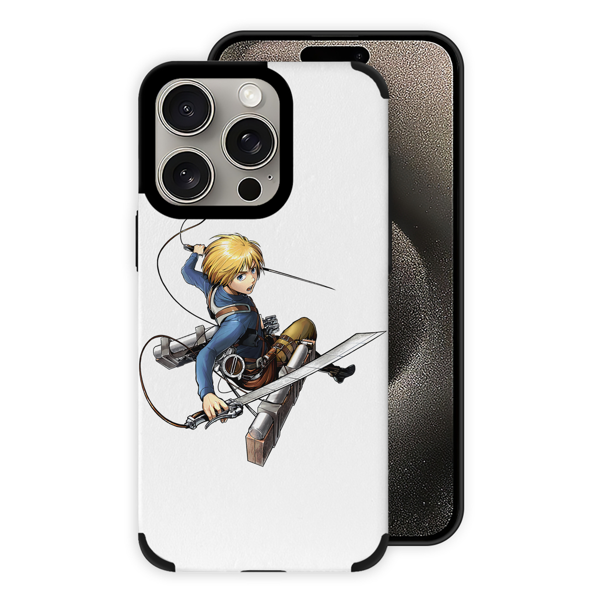（画像用） 進撃の巨人 アルミン·アルレルト Attack on Titan Armin Arlert 【iPhone15ProMax対応】 PUレザー スマホケース 耐衝撃＆黄変防止