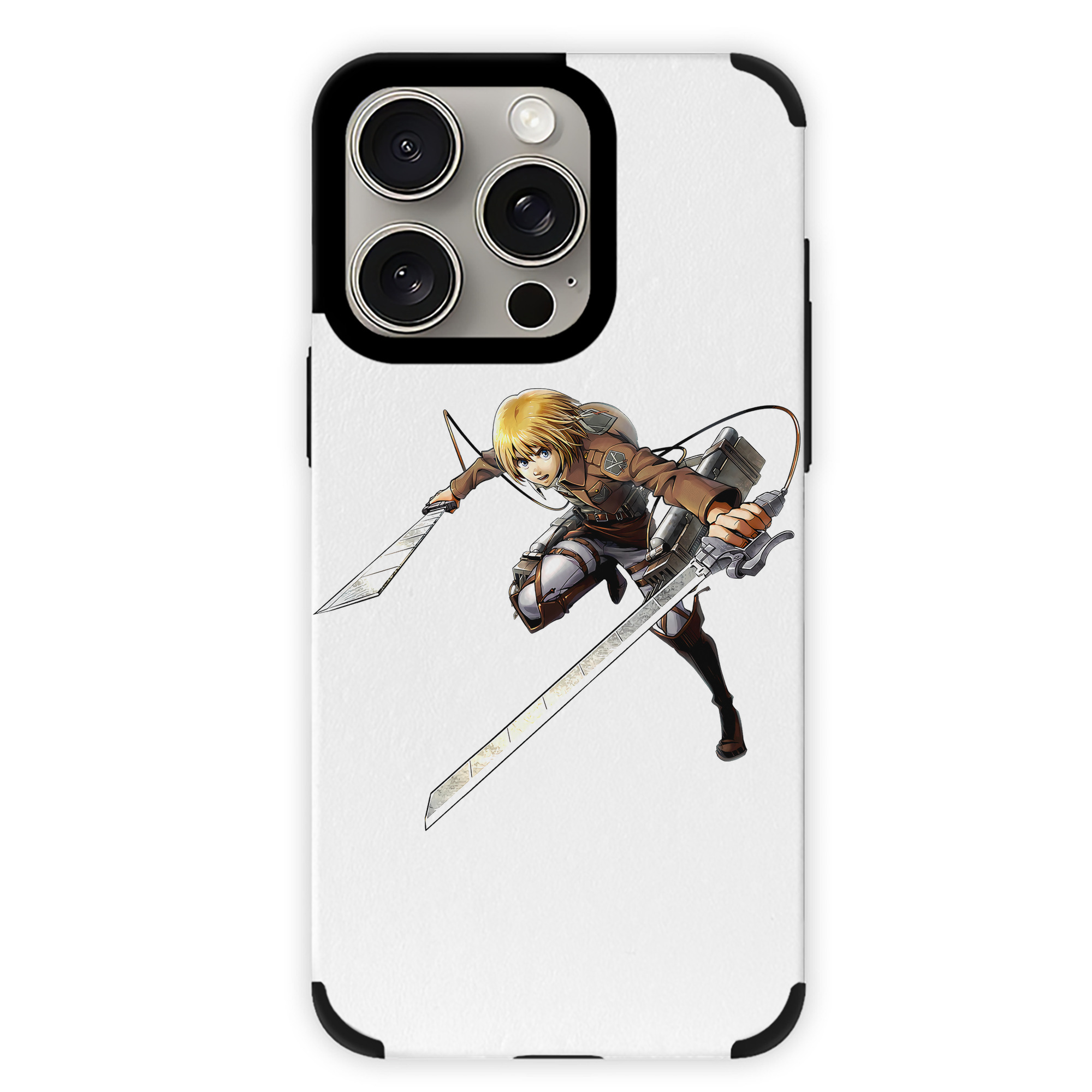 （画像用） 進撃の巨人 アルミン·アルレルト Attack on Titan Armin Arlert 【iPhone15ProMax対応】 PUレザー スマホケース 耐衝撃＆黄変防止