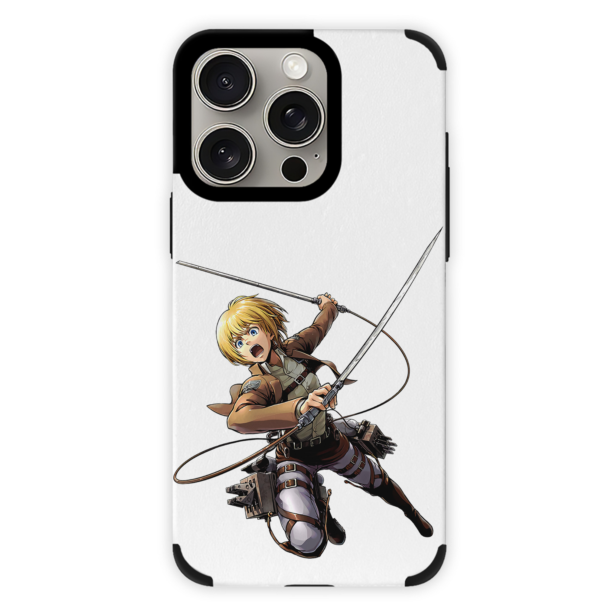 （画像用） 進撃の巨人 アルミン·アルレルト Attack on Titan Armin Arlert 【iPhone15ProMax対応】 PUレザー スマホケース 耐衝撃＆黄変防止