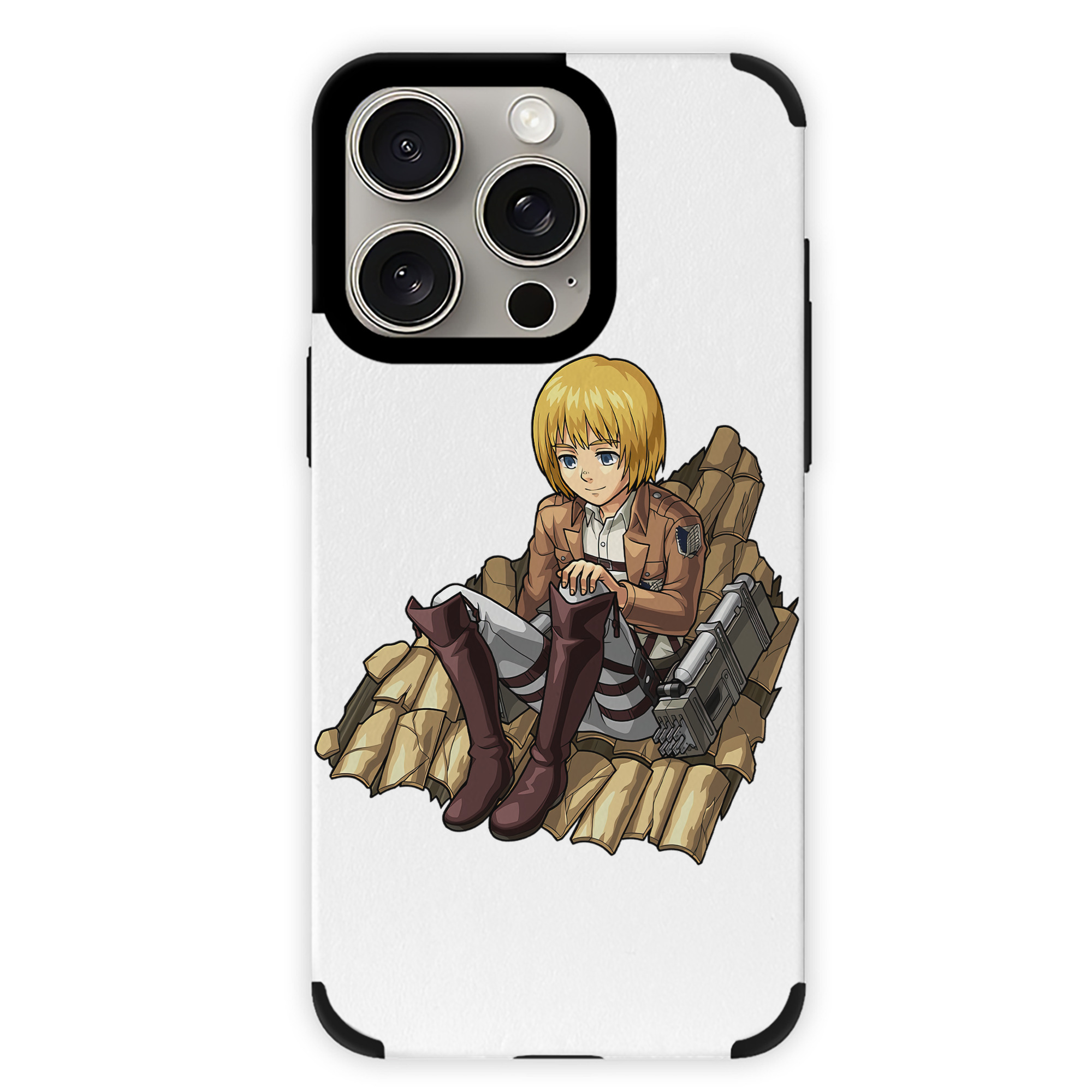 （画像用） 進撃の巨人 アルミン·アルレルト Attack on Titan Armin Arlert 【iPhone15ProMax対応】 PUレザー スマホケース 耐衝撃＆黄変防止