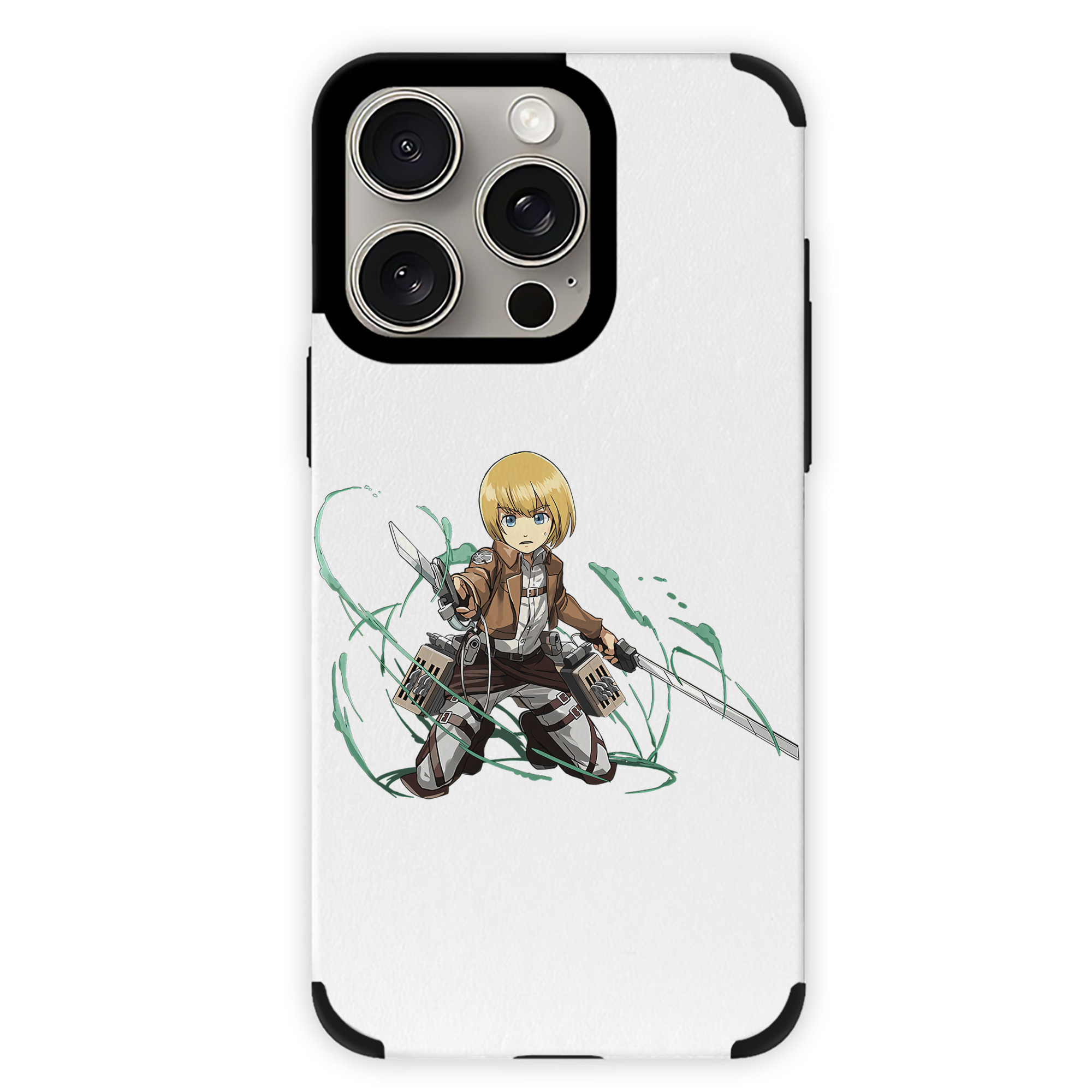 （画像用） 進撃の巨人 アルミン·アルレルト Attack on Titan Armin Arlert 【iPhone15ProMax対応】 PUレザー スマホケース 耐衝撃＆黄変防止