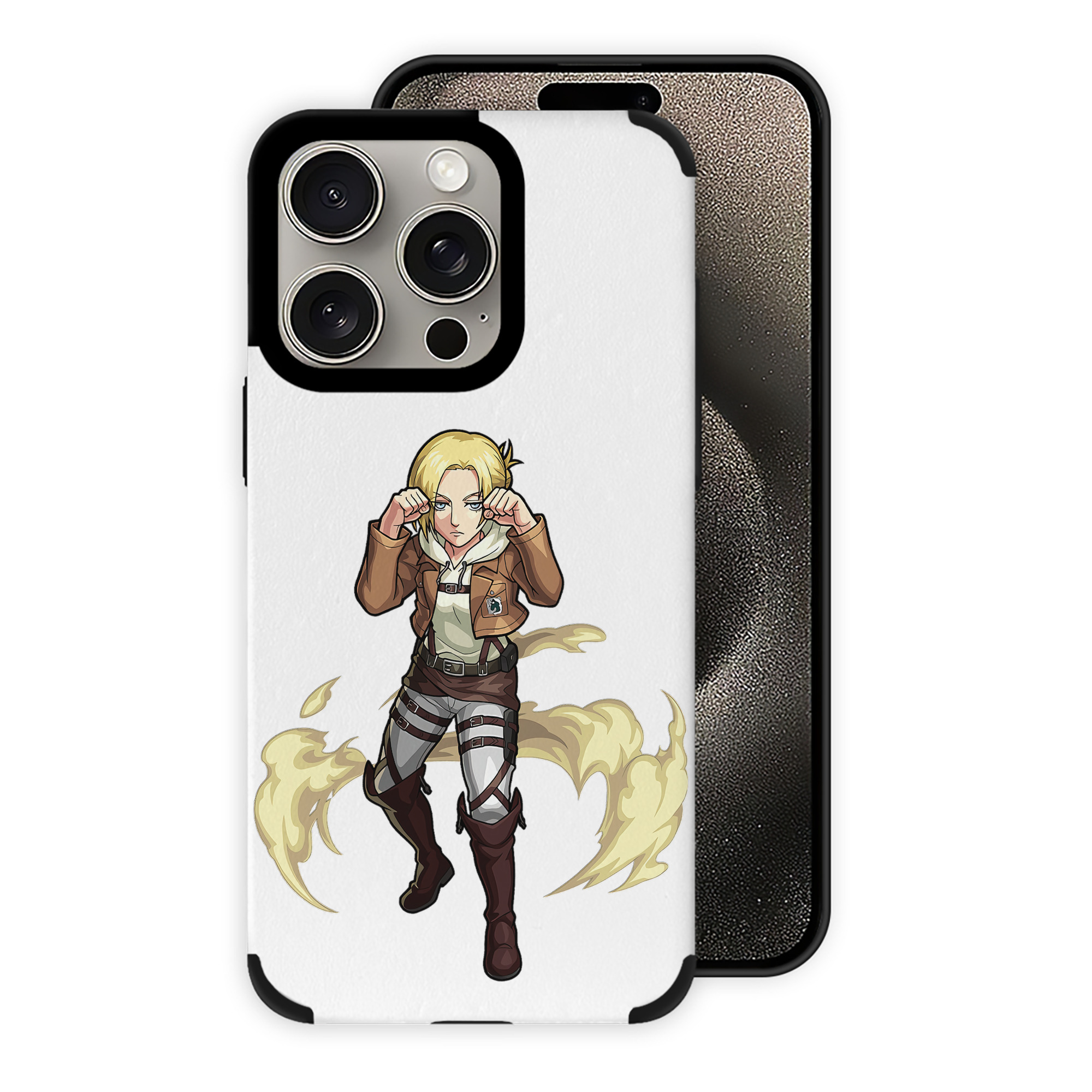 （画像用） 進撃の巨人 アニ・レオンハート Attack on Titan Annie Leonhart 【iPhone15ProMax対応】 PUレザー スマホケース 耐衝撃＆黄変防止