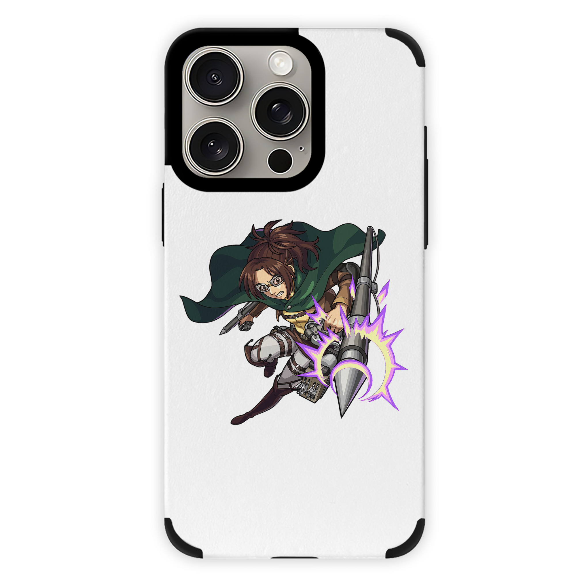 （画像用） 進撃の巨人 ハンジ·ゾエ Attack on Titan Hanji Zoe 【iPhone15ProMax対応】 PUレザー スマホケース 耐衝撃＆黄変防止
