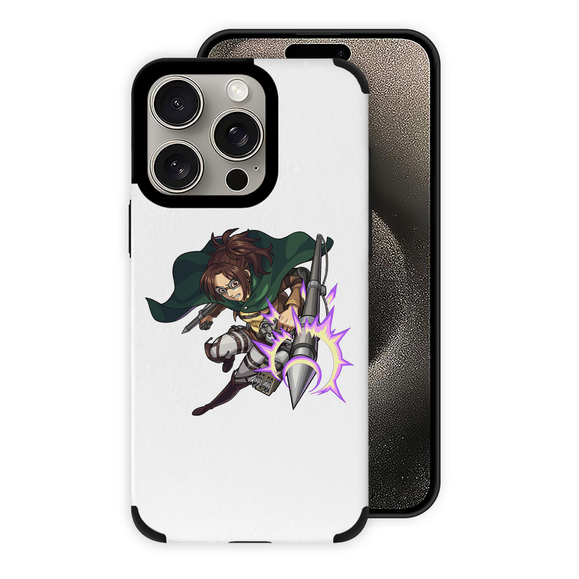 （画像用） 進撃の巨人 ハンジ·ゾエ Attack on Titan Hanji Zoe 【iPhone15ProMax対応】 PUレザー スマホケース 耐衝撃＆黄変防止