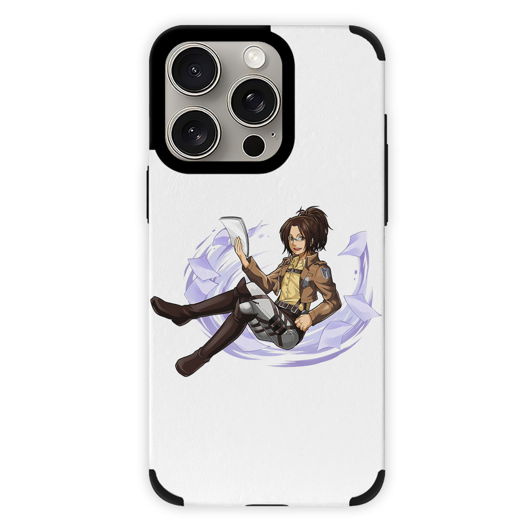 （画像用） 進撃の巨人 ハンジ·ゾエ Attack on Titan Hanji Zoe 【iPhone15ProMax対応】 PUレザー スマホケース 耐衝撃＆黄変防止
