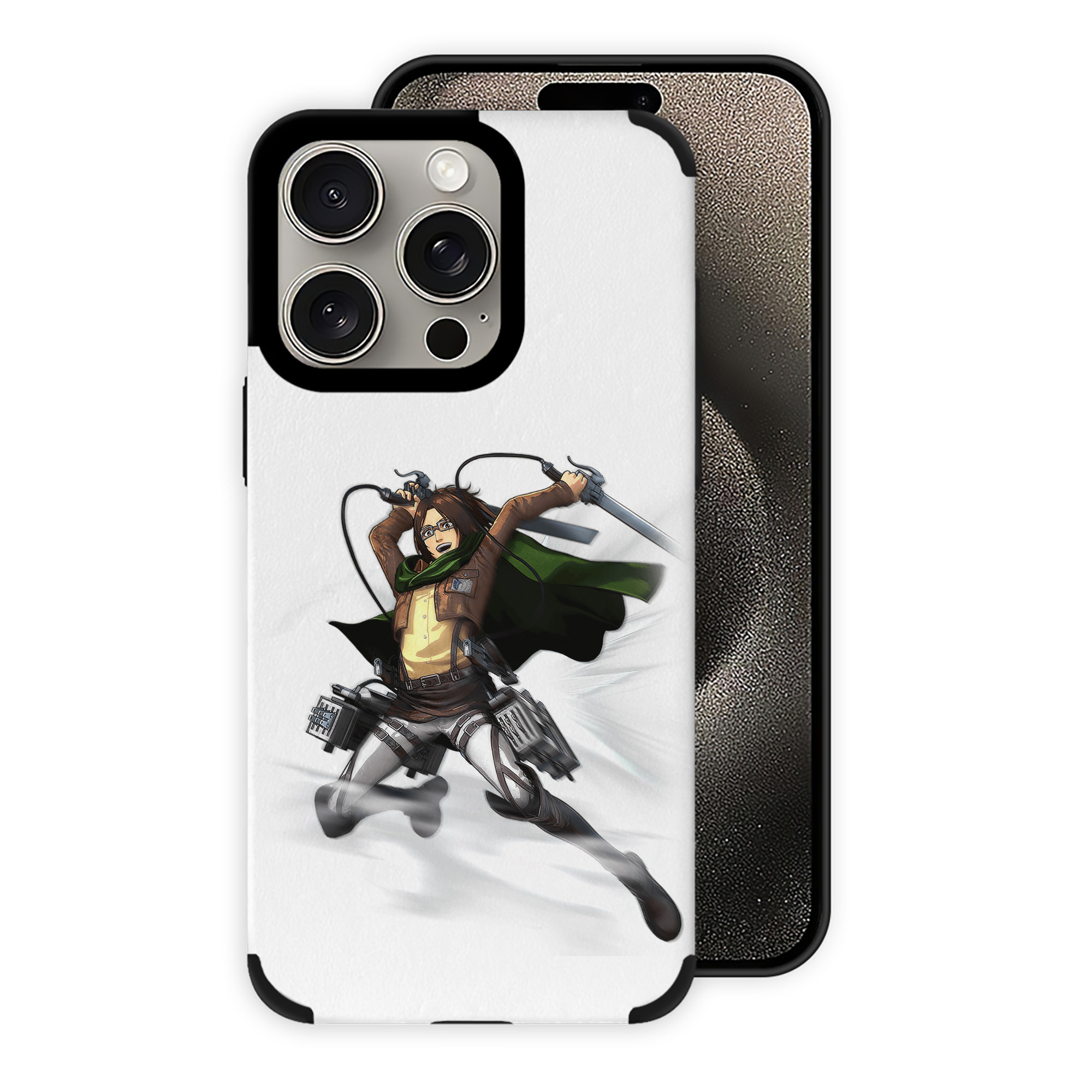 （画像用） 進撃の巨人 ハンジ·ゾエ Attack on Titan Hanji Zoe 【iPhone15ProMax対応】 PUレザー スマホケース 耐衝撃＆黄変防止
