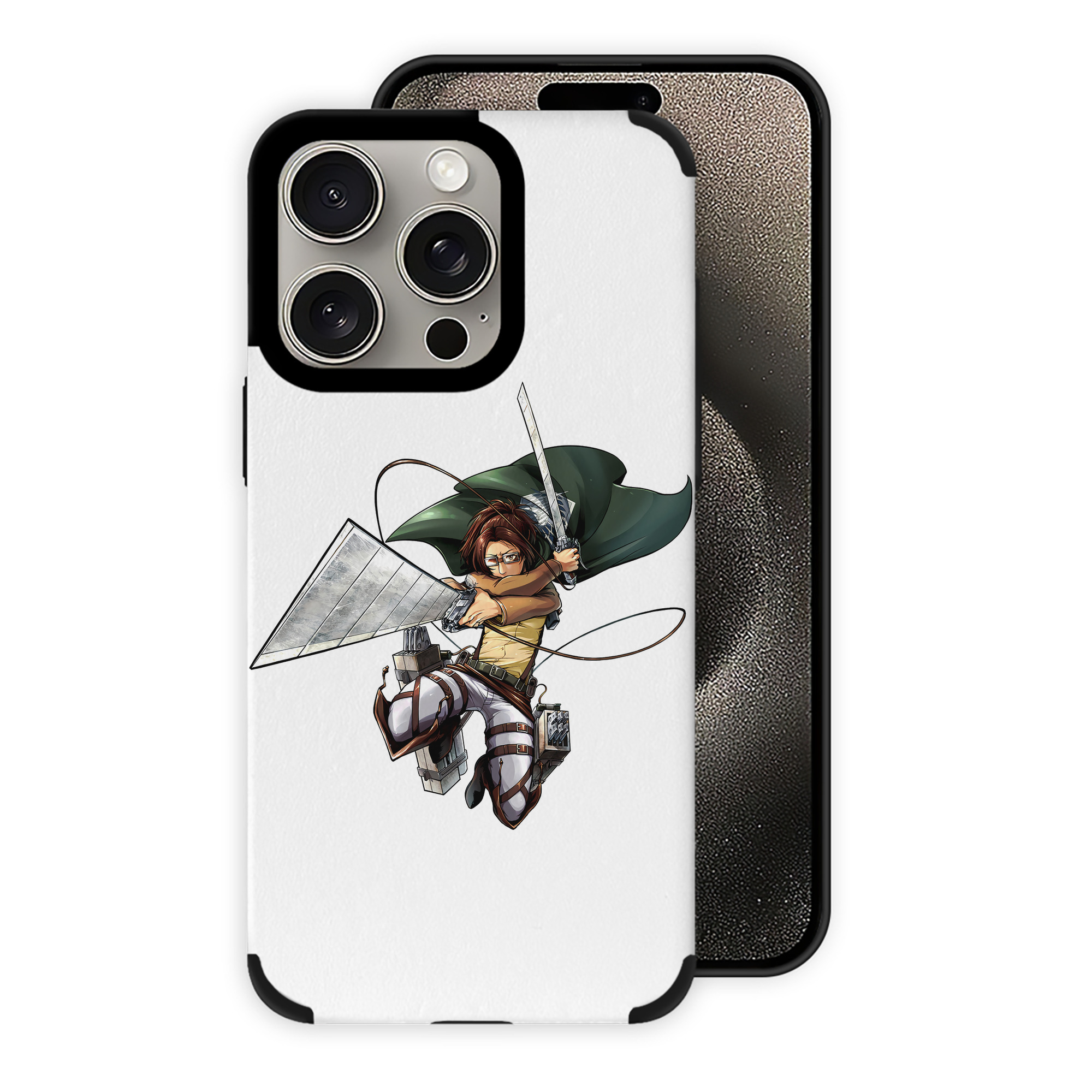 （画像用） 進撃の巨人 ハンジ·ゾエ Attack on Titan Hanji Zoe 【iPhone15ProMax対応】 PUレザー スマホケース 耐衝撃＆黄変防止
