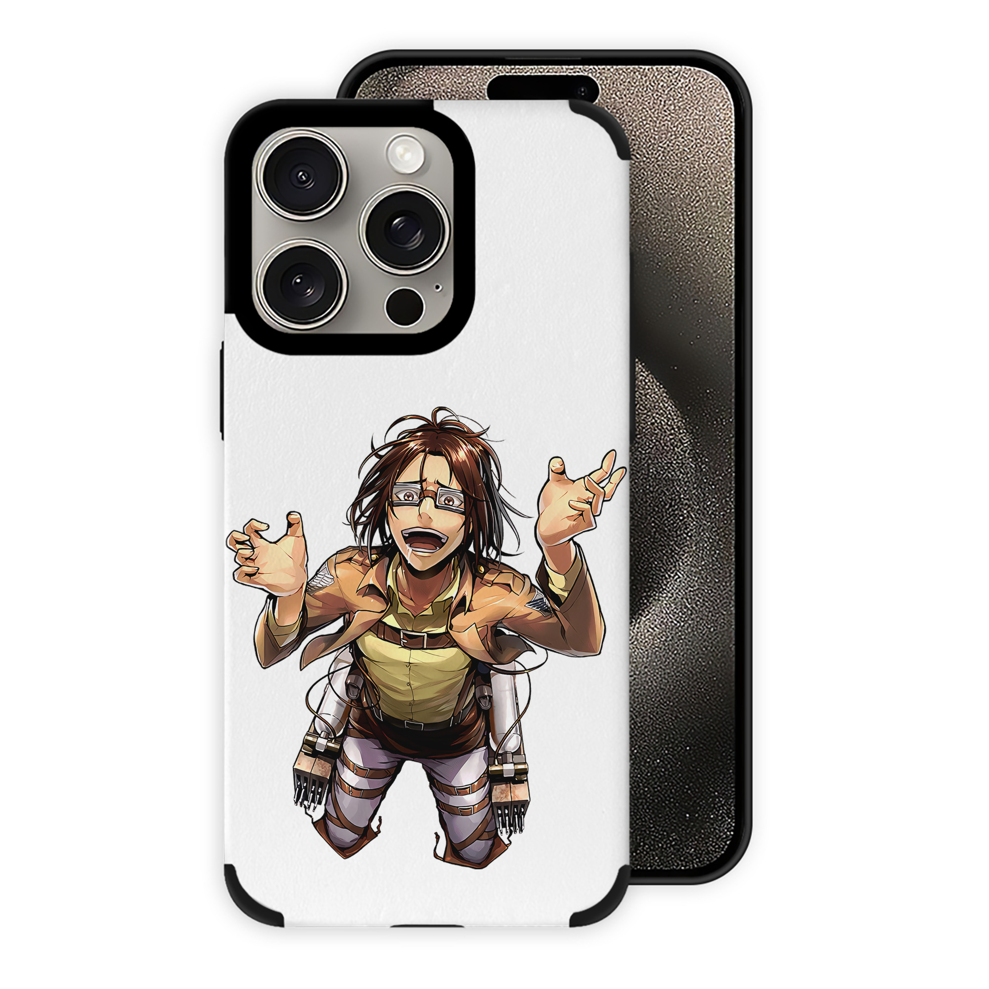 （画像用） 進撃の巨人 ハンジ·ゾエ Attack on Titan Hanji Zoe 【iPhone15ProMax対応】 PUレザー スマホケース 耐衝撃＆黄変防止
