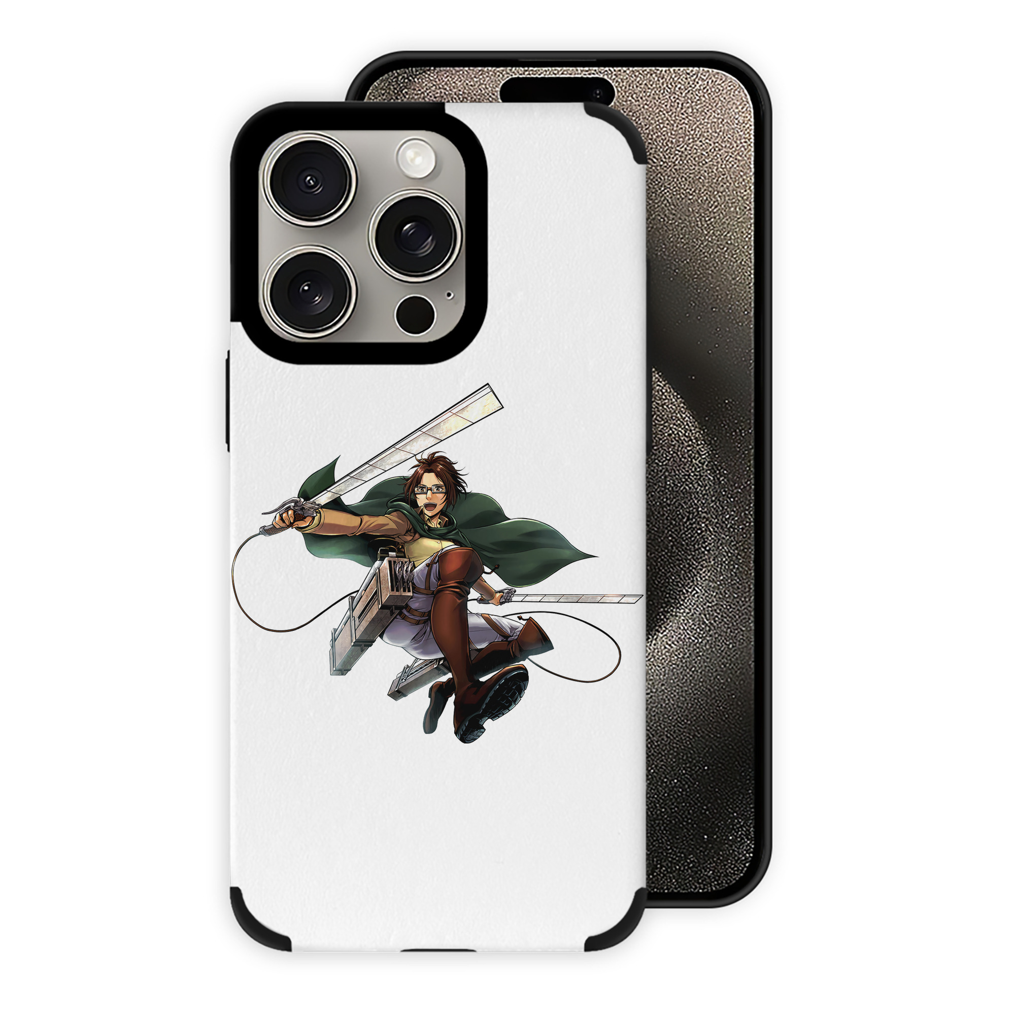 （画像用） 進撃の巨人 ハンジ·ゾエ Attack on Titan Hanji Zoe 【iPhone15ProMax対応】 PUレザー スマホケース 耐衝撃＆黄変防止