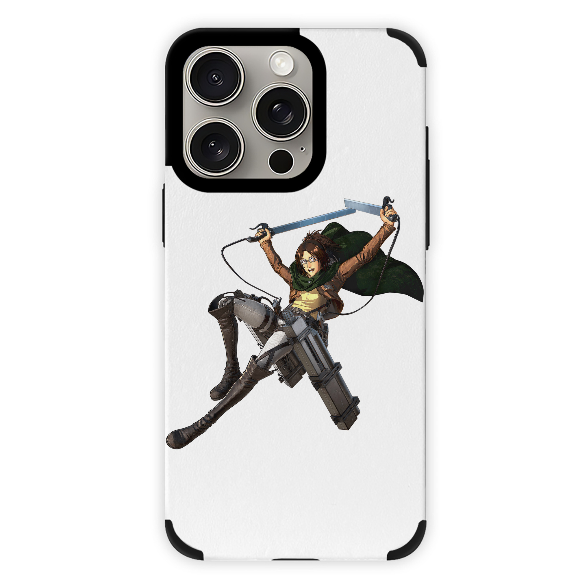 （画像用） 進撃の巨人 ハンジ·ゾエ Attack on Titan Hanji Zoe 【iPhone15ProMax対応】 PUレザー スマホケース 耐衝撃＆黄変防止