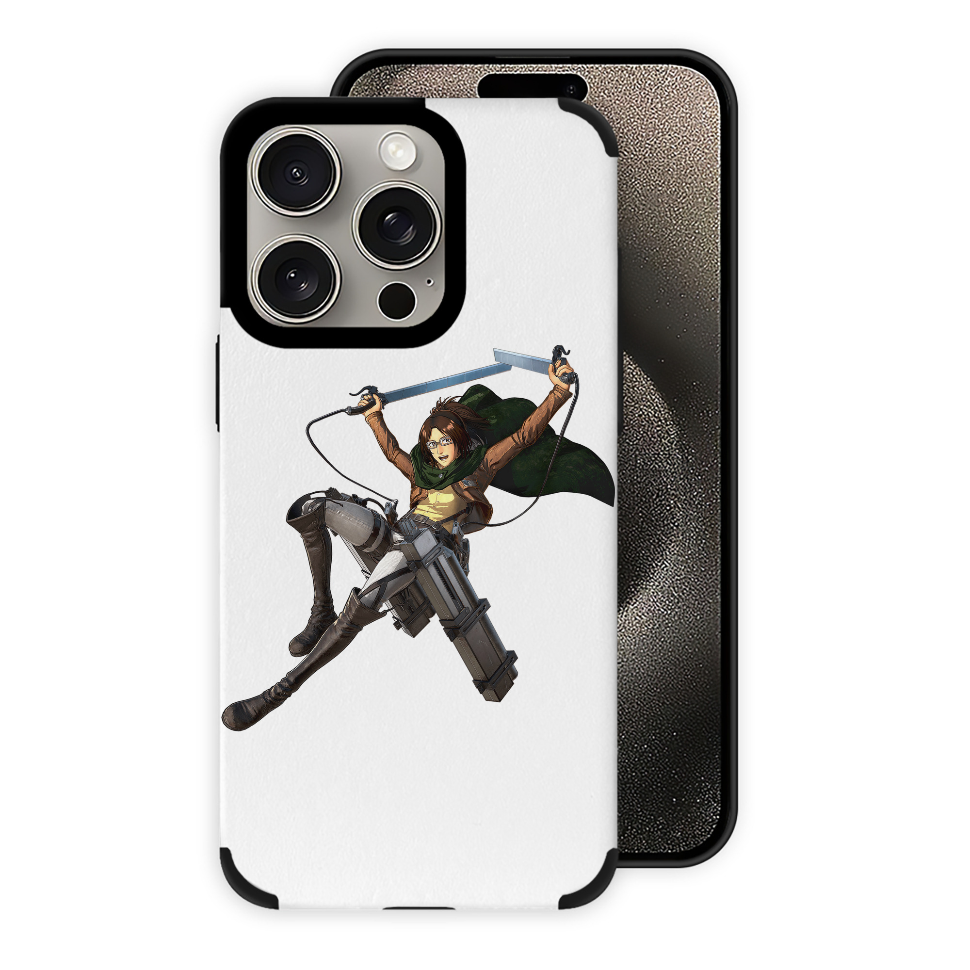 （画像用） 進撃の巨人 ハンジ·ゾエ Attack on Titan Hanji Zoe 【iPhone15ProMax対応】 PUレザー スマホケース 耐衝撃＆黄変防止