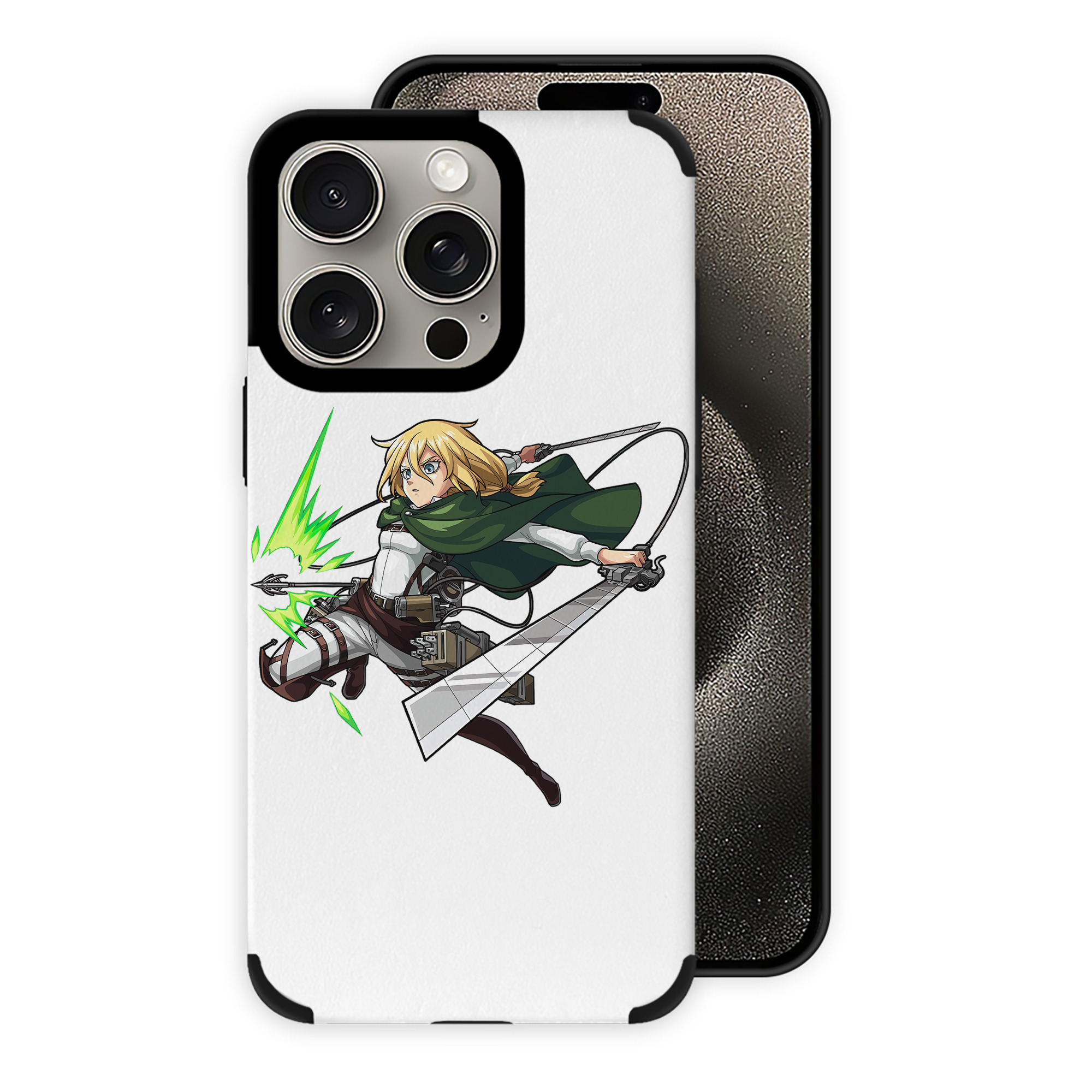 （画像用） 進撃の巨人 クリスタ·レンズ Attack on Titan Christa Lenz 【iPhone15ProMax対応】 PUレザー スマホケース 耐衝撃＆黄変防止