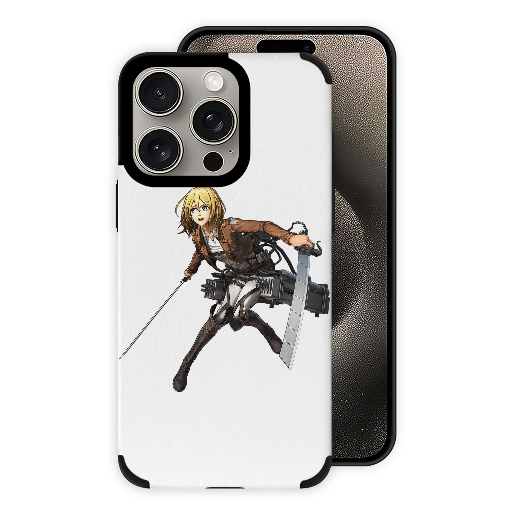 （画像用） 進撃の巨人 クリスタ·レンズ Attack on Titan Christa Lenz 【iPhone15ProMax対応】 PUレザー スマホケース 耐衝撃＆黄変防止