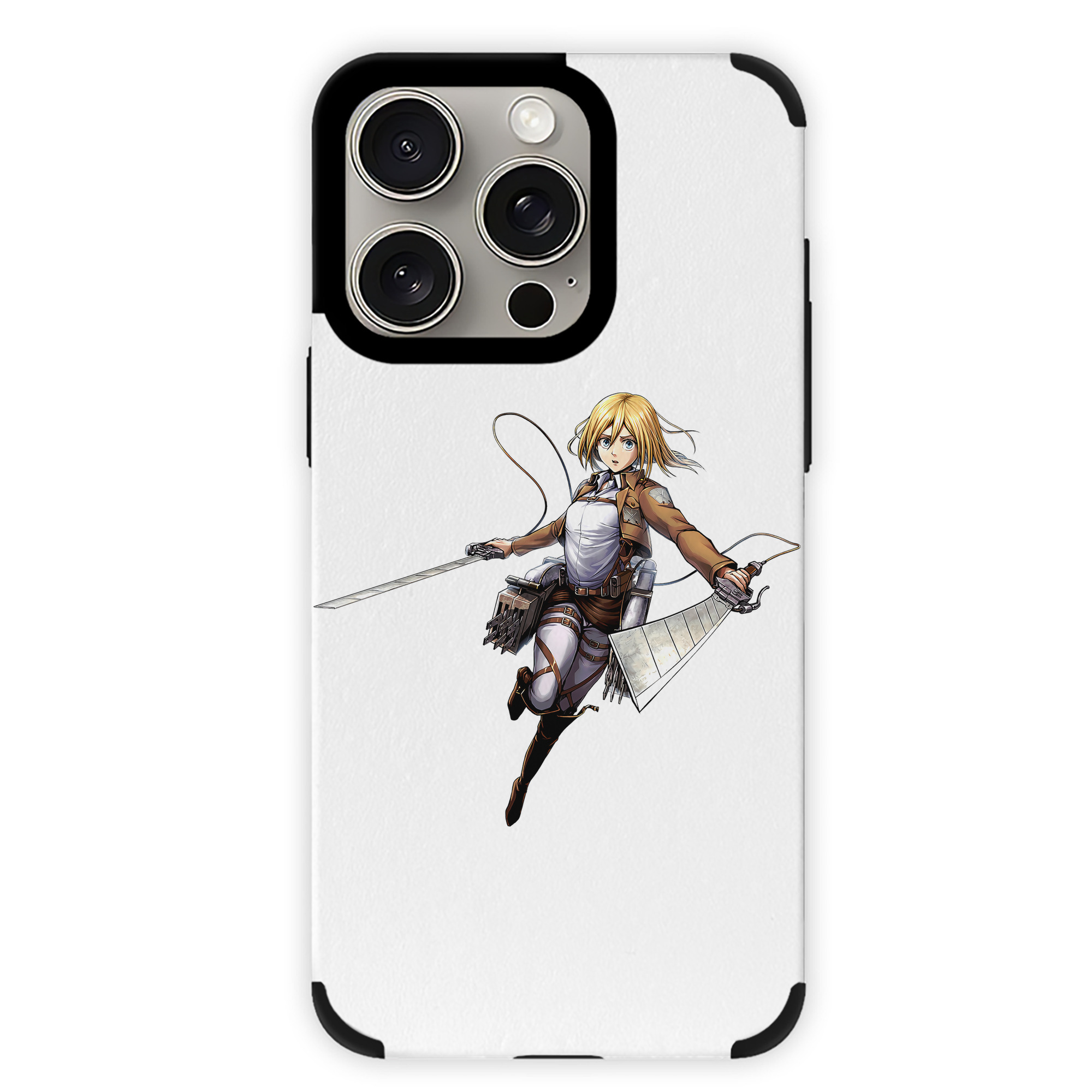 （画像用） 進撃の巨人 クリスタ·レンズ Attack on Titan Christa Lenz 【iPhone15ProMax対応】 PUレザー スマホケース 耐衝撃＆黄変防止