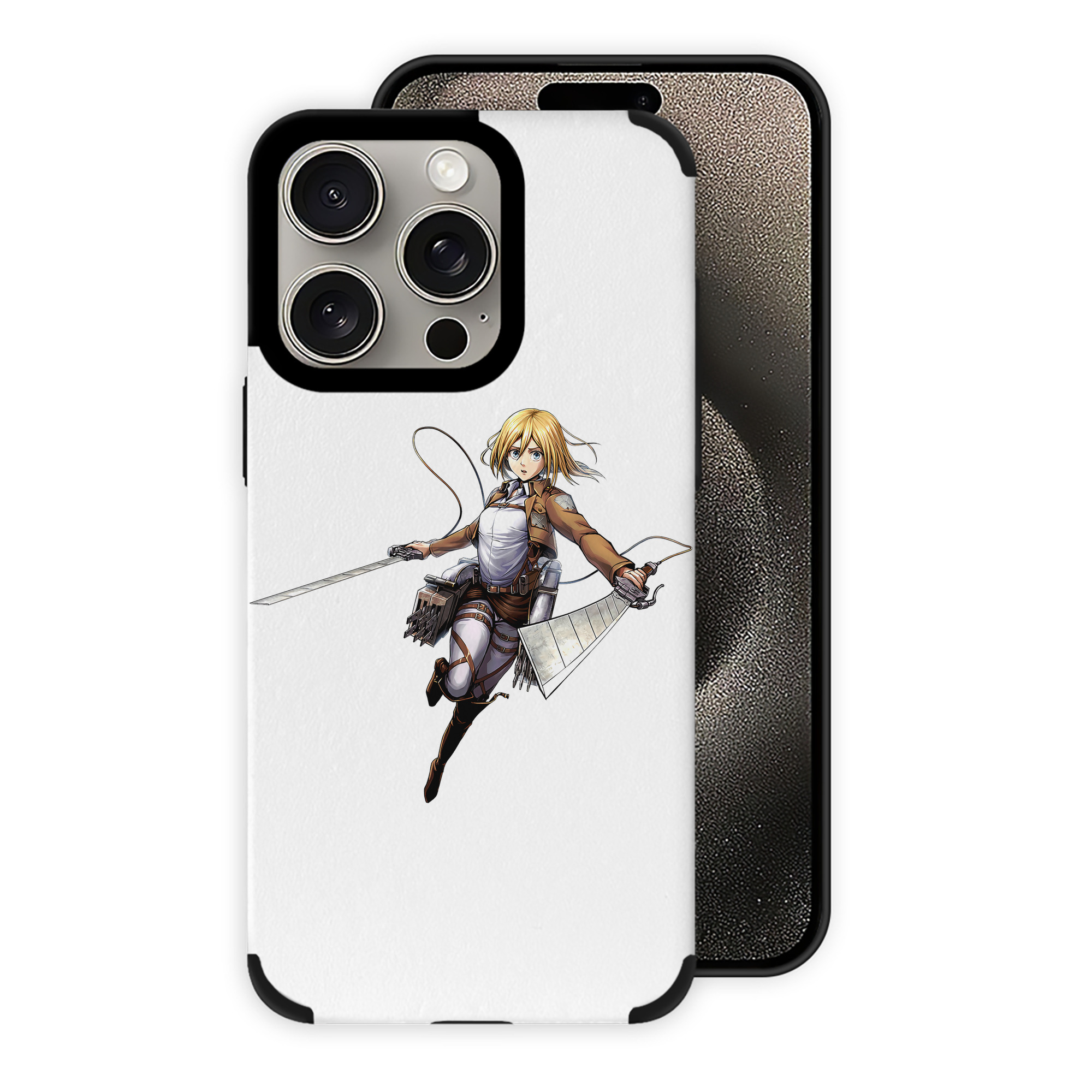 （画像用） 進撃の巨人 クリスタ·レンズ Attack on Titan Christa Lenz 【iPhone15ProMax対応】 PUレザー スマホケース 耐衝撃＆黄変防止